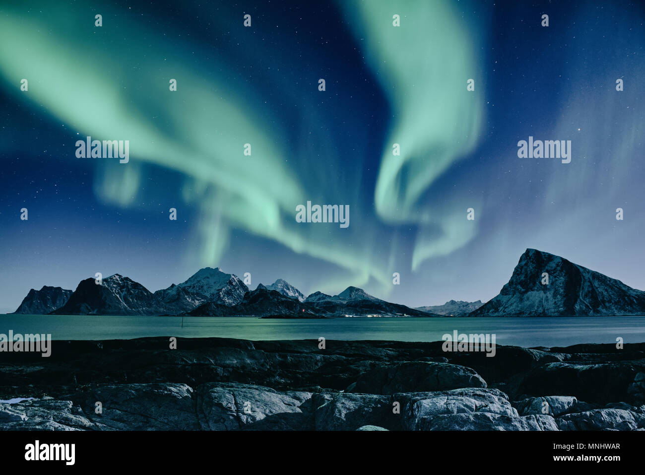 Northern Lights en Norvège Banque D'Images