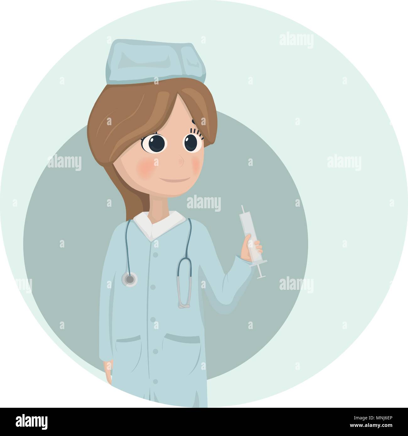 Femme médecin ou infirmière Vector illustration. Personnage Illustration de Vecteur