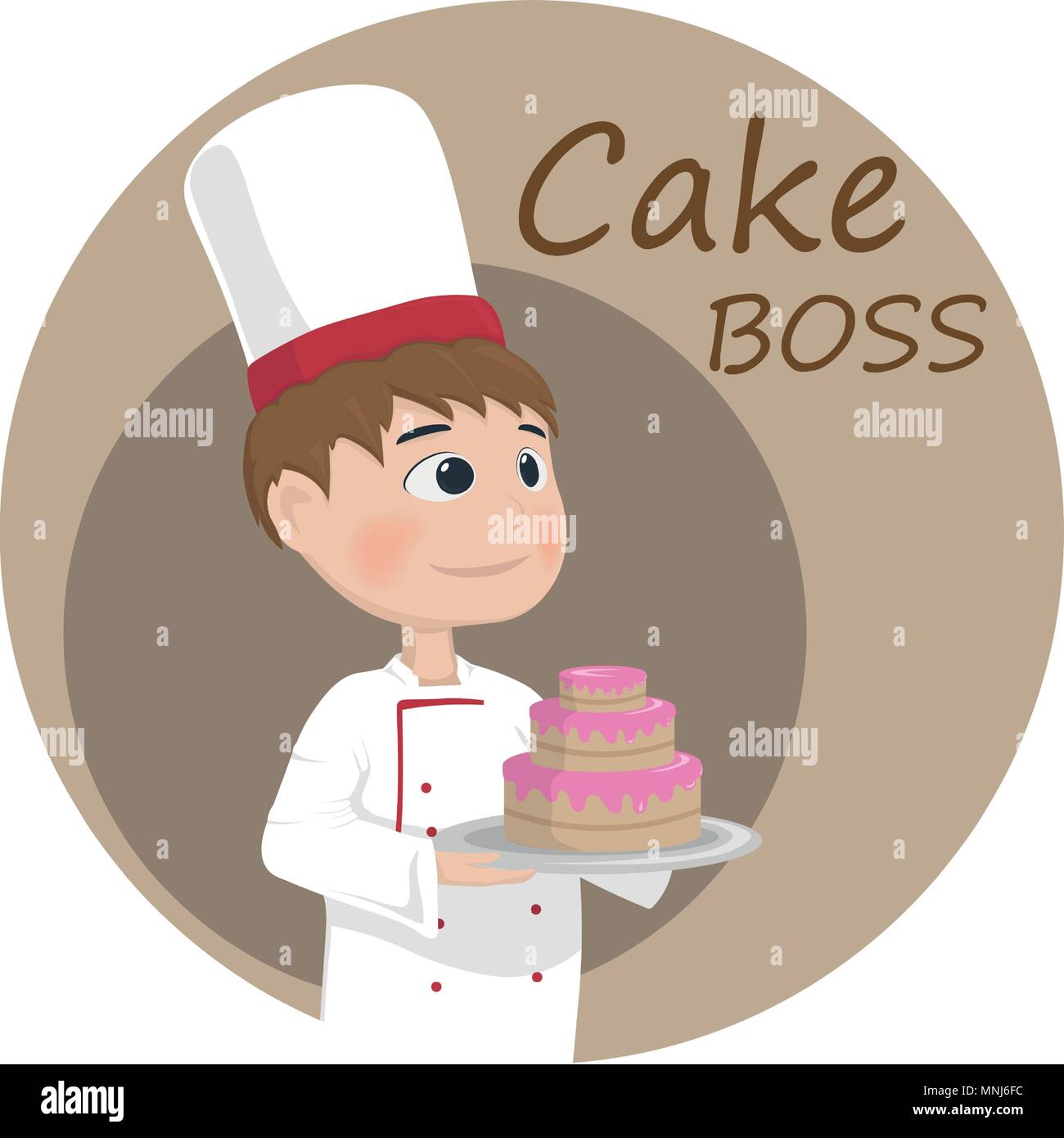 Chef de cuisine homme vecteur. Personnage modèle Logo Illustration de Vecteur