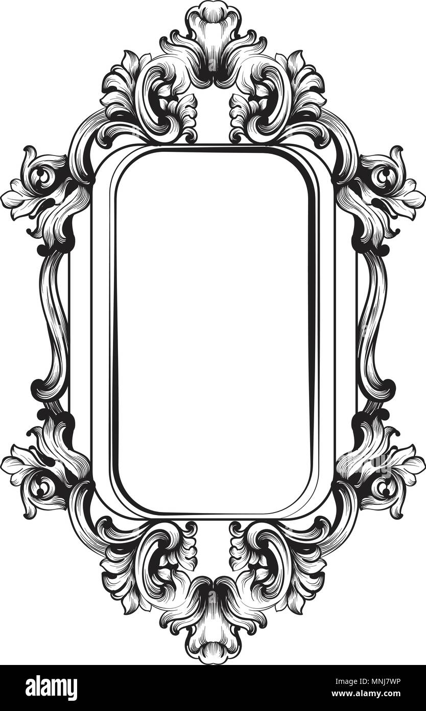 Décoration Cadre Baroque Vecteur Détaillées Victorien Ornement