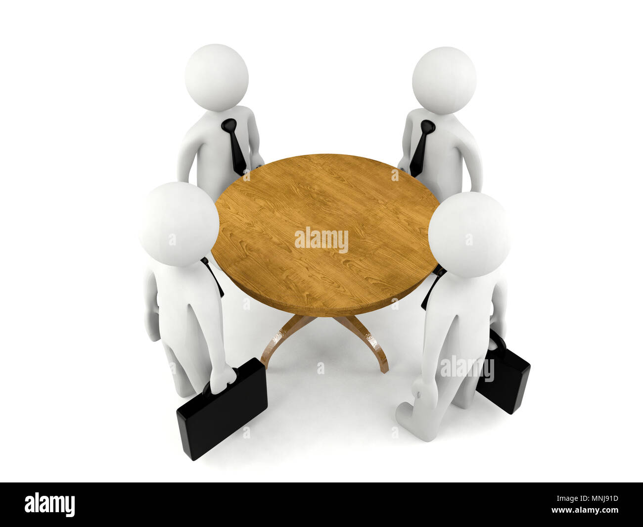 Groupe d 3D man having business meeting Banque D'Images