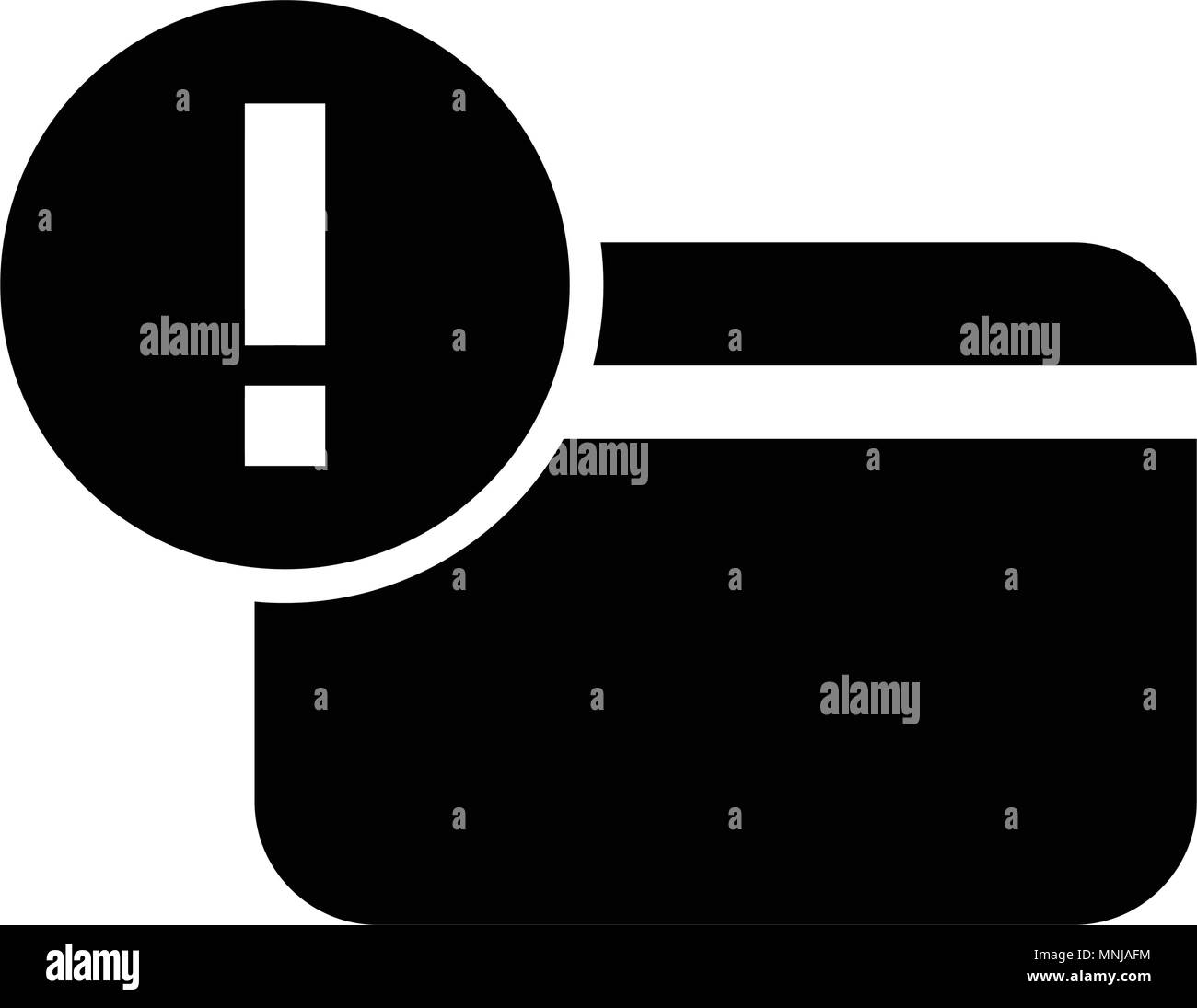 Carte de crédit, l'icône d'avertissement isolé sur fond blanc Illustration de Vecteur