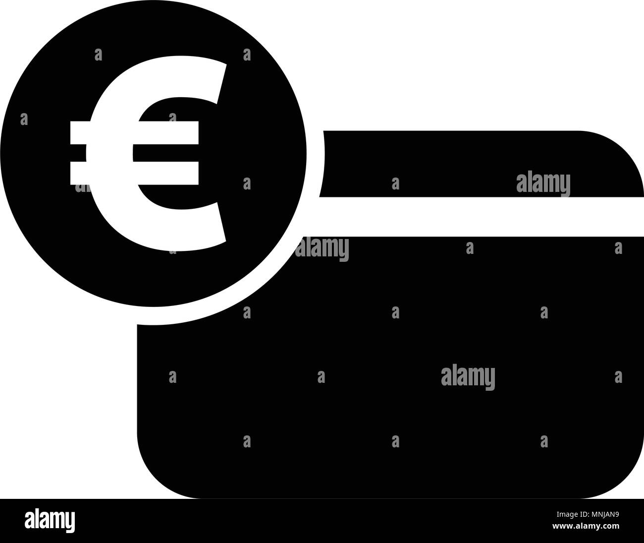 Carte de crédit de l'euro, l'icône icône vecteur isolé sur fond blanc Illustration de Vecteur