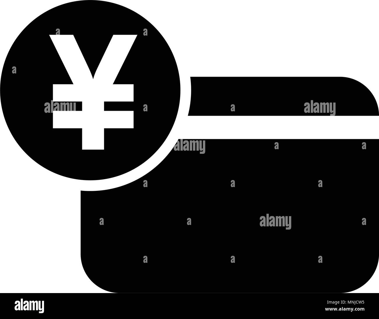 Yen japonais, l'icône de carte de crédit isolé sur fond blanc Illustration de Vecteur