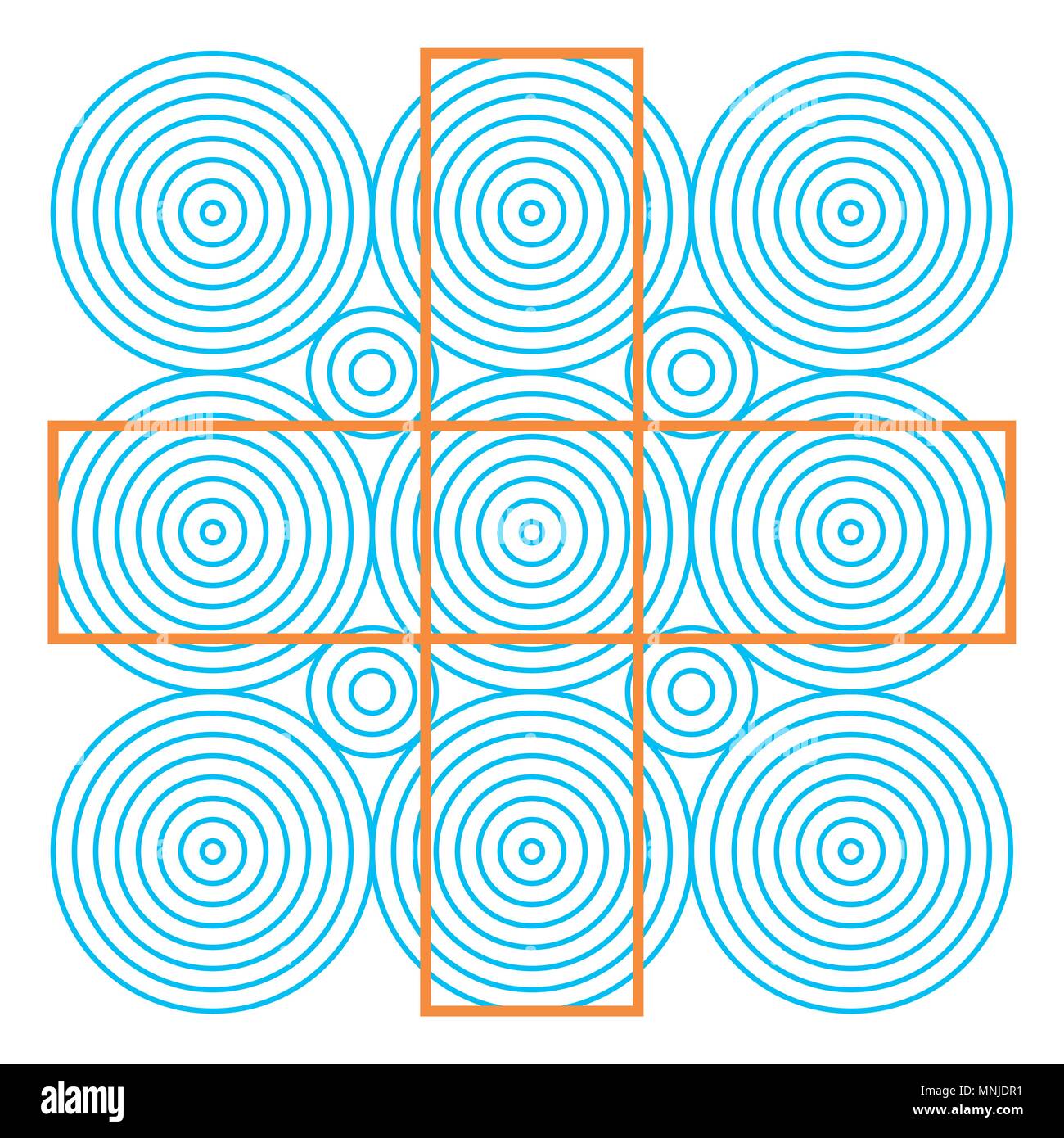 Illusion optique, blocs colorés, des formes différentes Illustration de Vecteur
