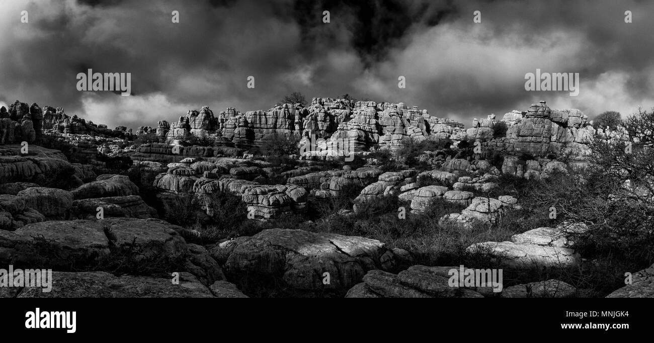 La Réserve Naturelle de Torcal de Antequera, Málaga, Andalousie, Espagne, Europe Banque D'Images