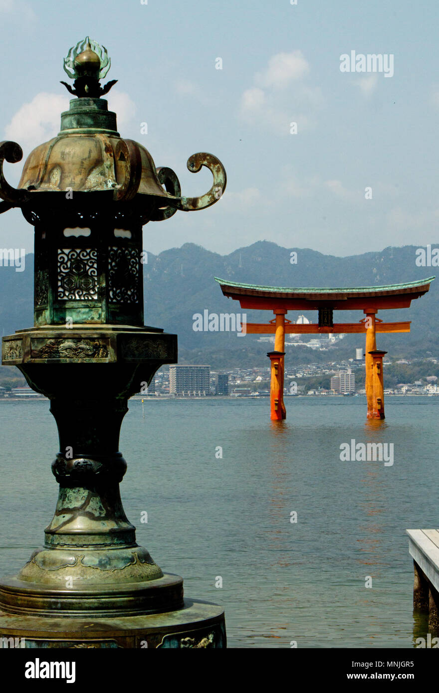 Sanctuaire d'Itsukushima, 'floating culte', sur l'île de Miyajima, Japon Banque D'Images