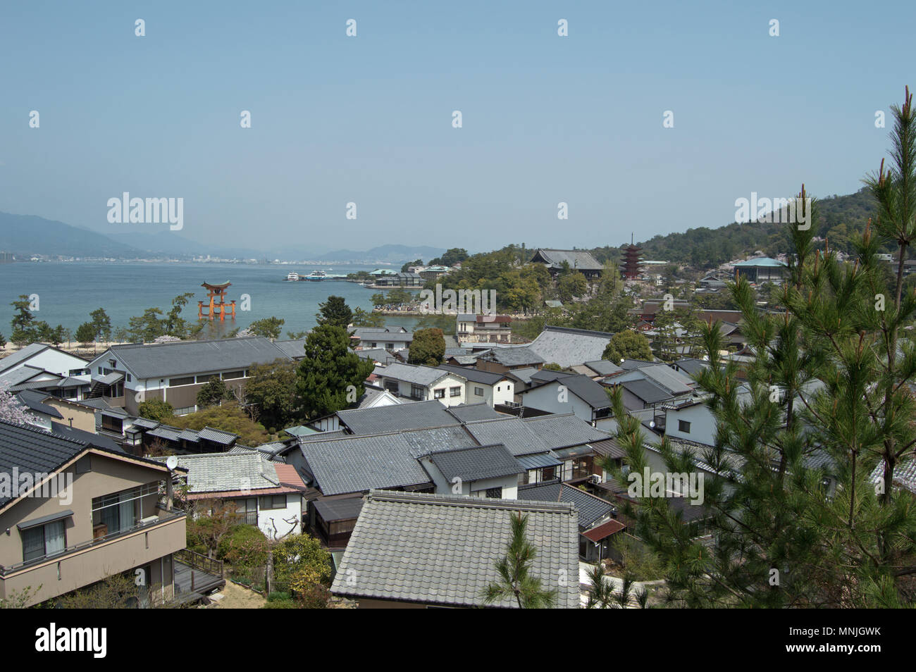 D'Itsukushima des collines de l'île de Miyajima, Japon Banque D'Images