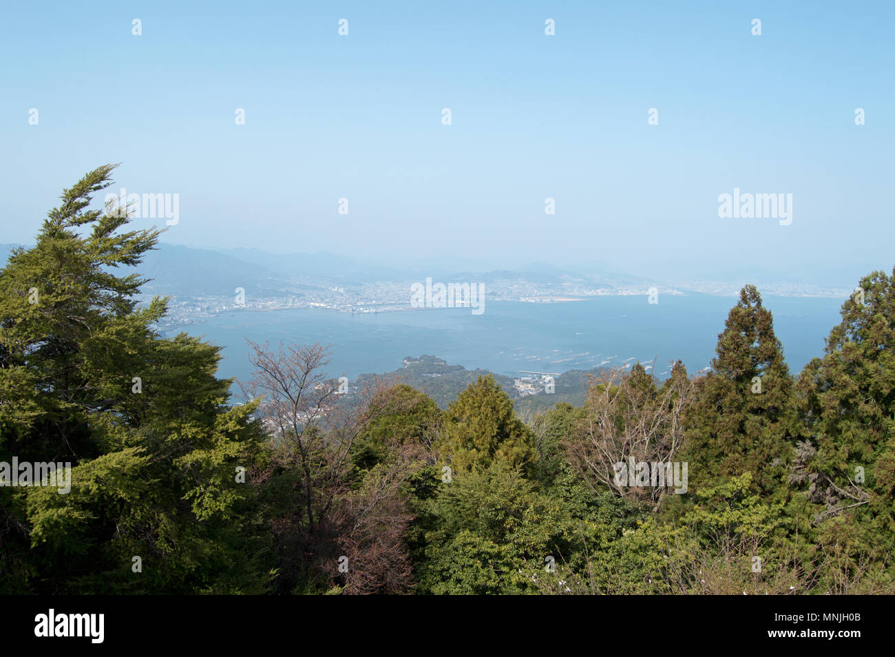 Vue depuis le Mont Misen, Miyajima, Japon Banque D'Images