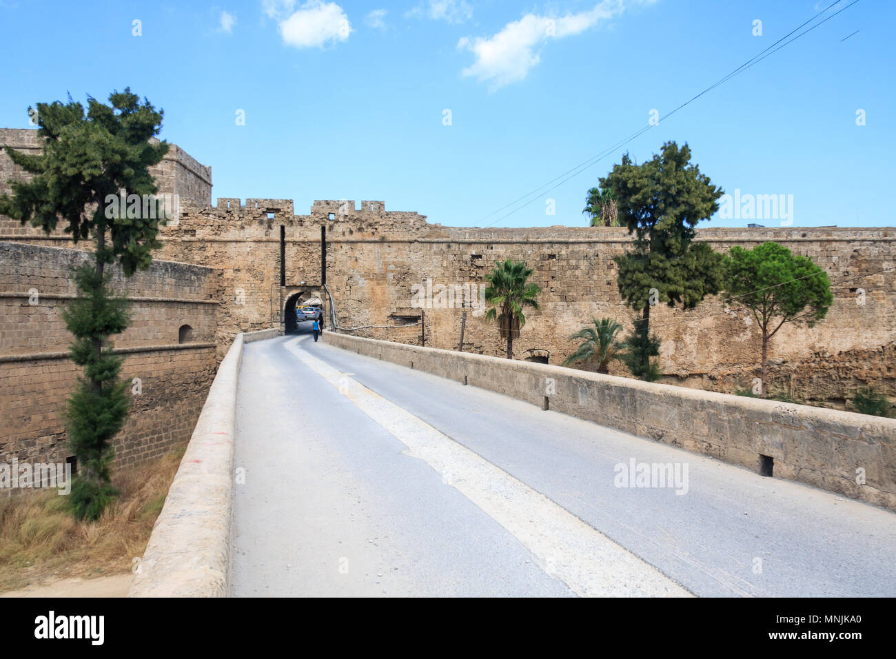 Murs de château de Kyrenia, Chypre du Nord Banque D'Images