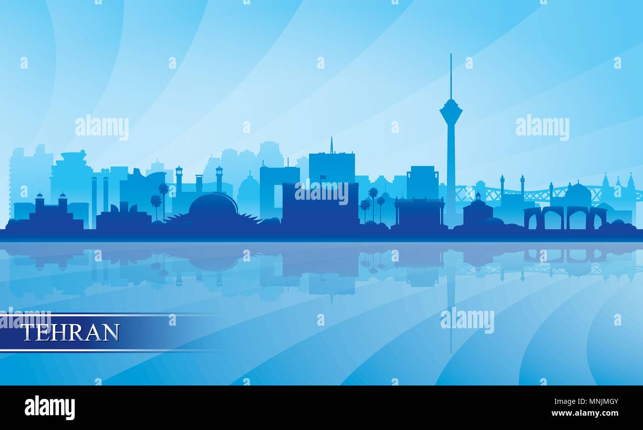 La ville de Téhéran, fond silhouette vector illustration Illustration de Vecteur