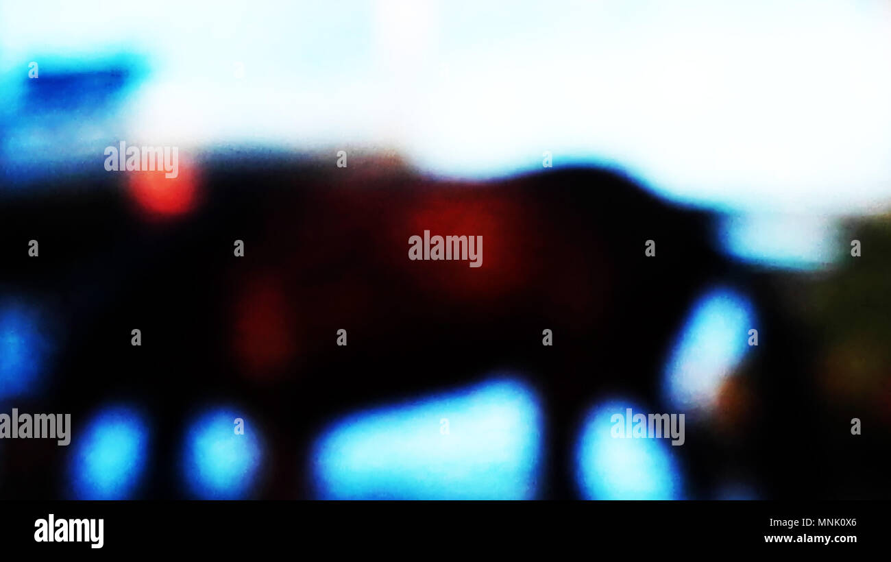 Premier homme cheval à l'eau. Abstract design volontairement floue Banque D'Images