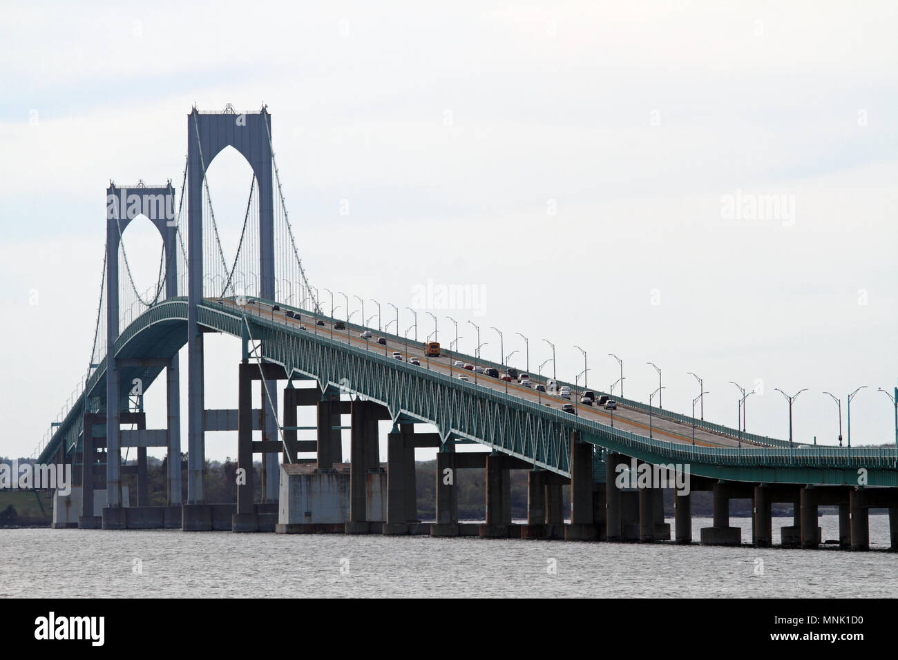 L'Claiborne Pell pont de Newport, Newport, Rhode Island, USA Banque D'Images