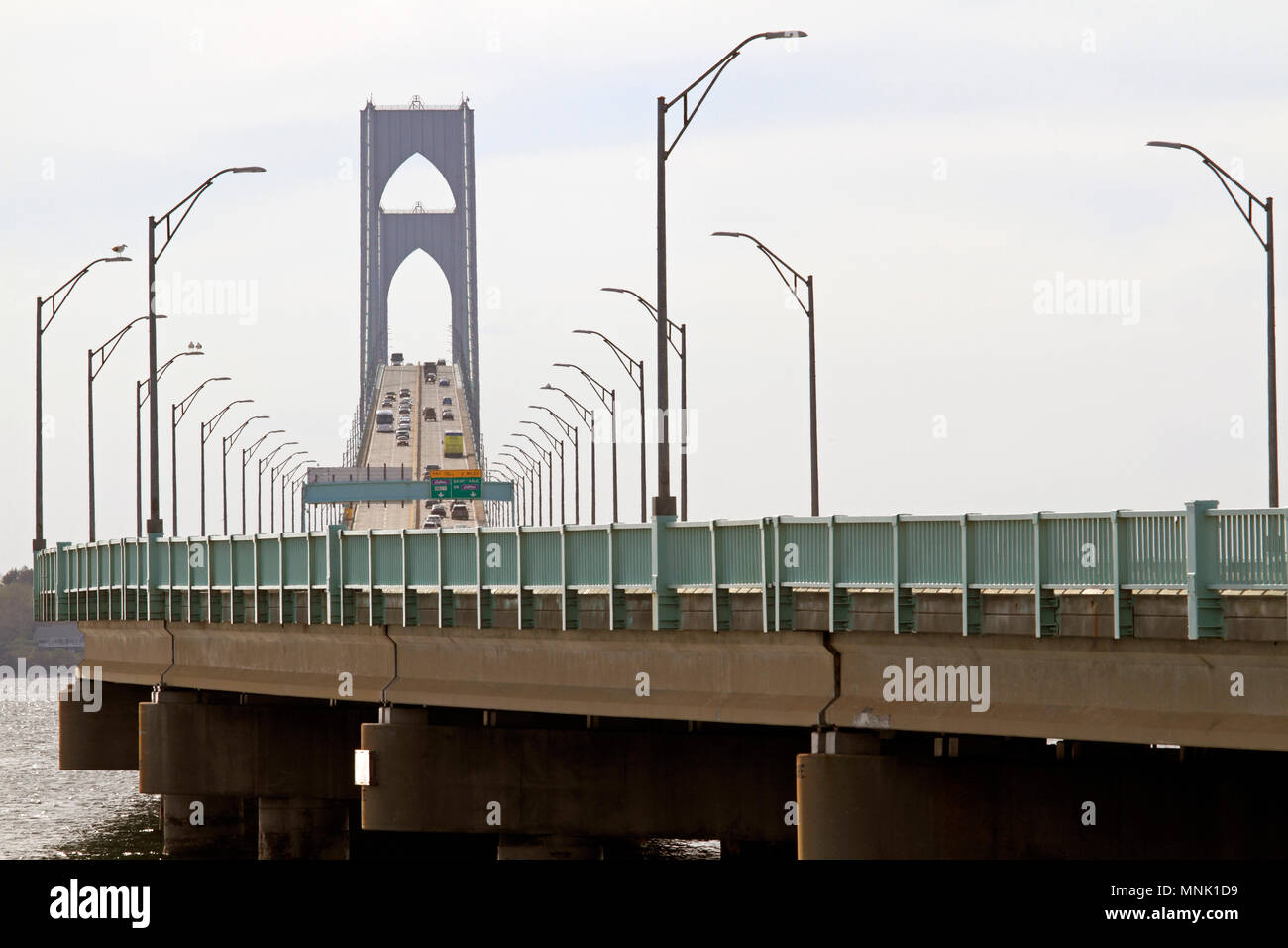L'Claiborne Pell pont de Newport, Newport, Rhode Island, USA Banque D'Images
