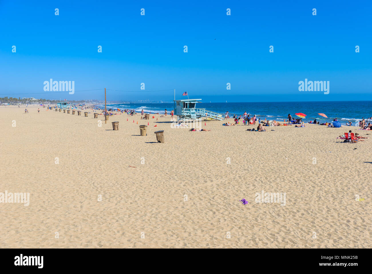 La plage de Santa Monica, Los Angeles, Californie, USA Banque D'Images