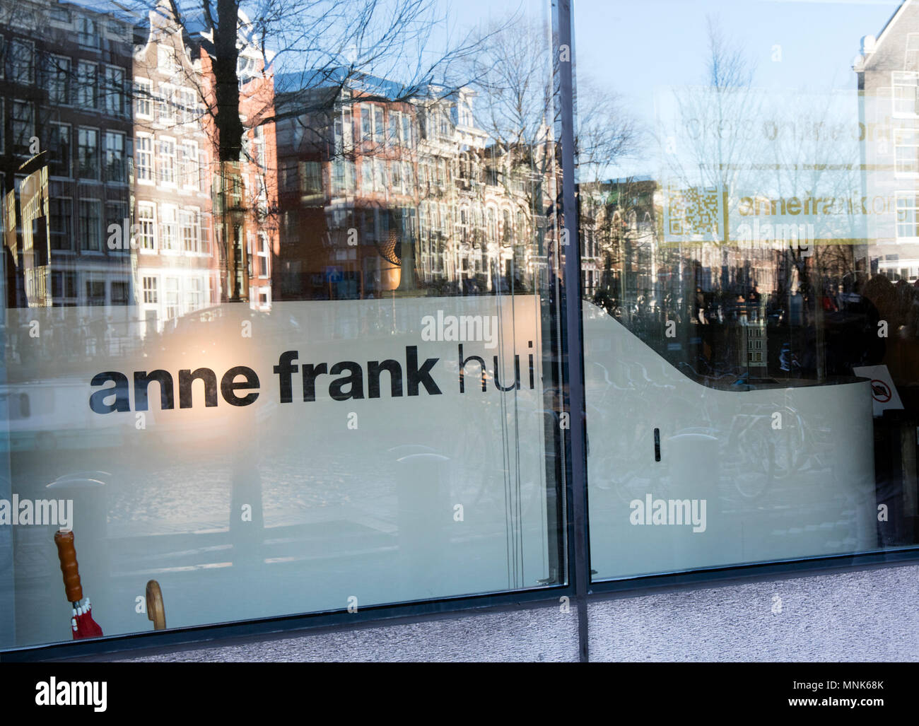 Amsterdam, Pays-Bas - 7 janvier, 2018 : façade de la maison d'Anne Frank à Amsterdam Banque D'Images