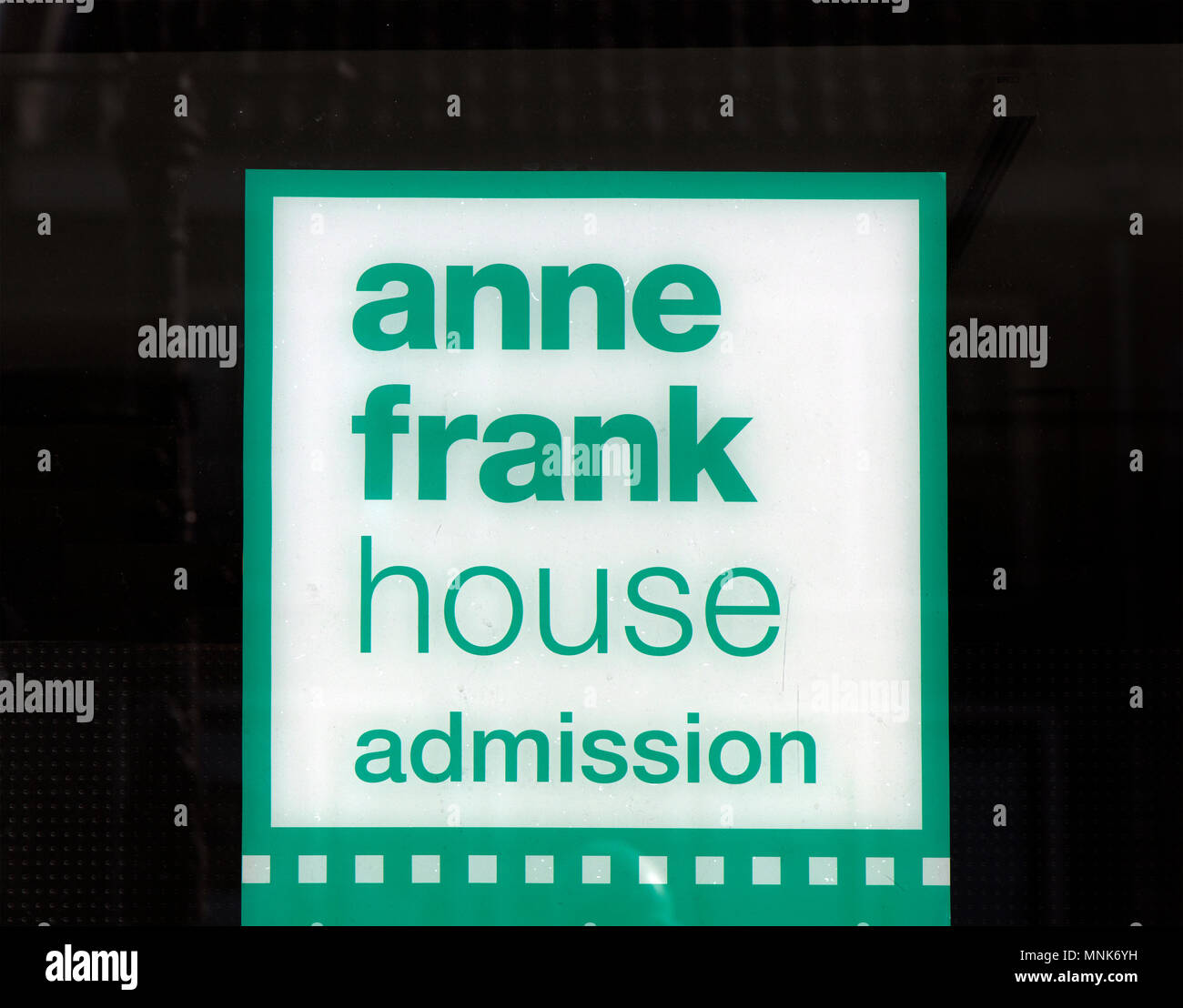Amsterdam, Pays-Bas-mars 12, 2017 : lettres de la maison d'Anne Frank l'admission à la maison d'Anne Frank à Amsterdam Banque D'Images