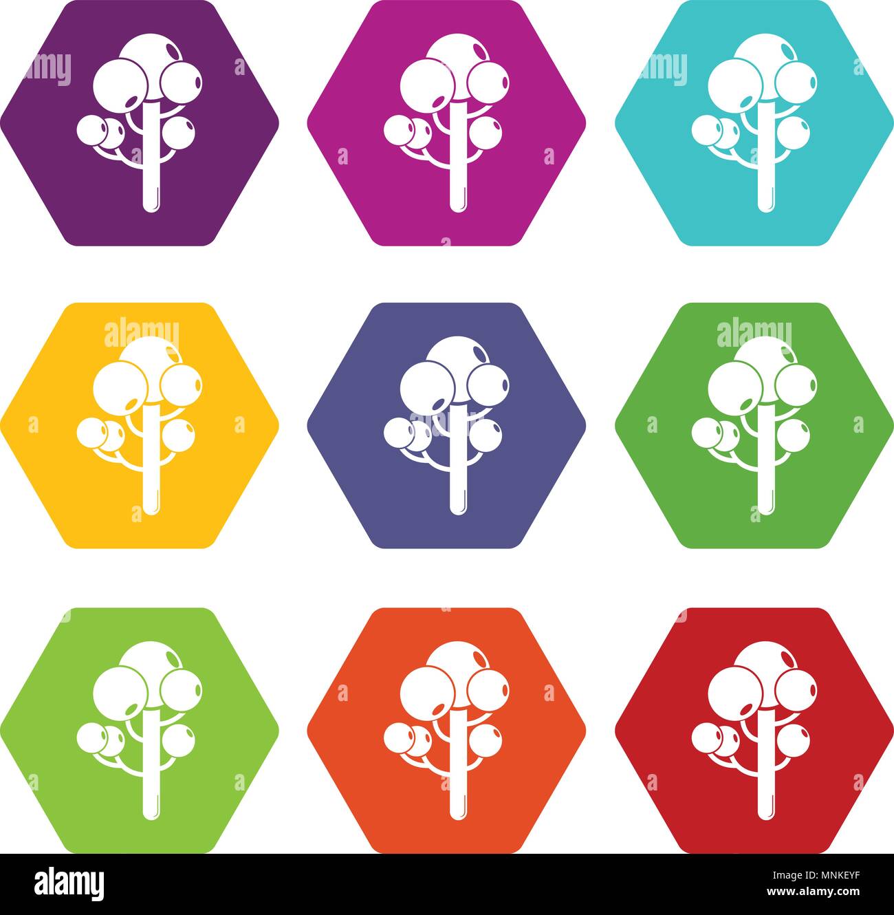 Tree icons set 9 vector Illustration de Vecteur