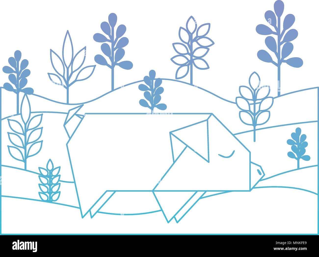 Papier origami cochon dans le domaine Illustration de Vecteur