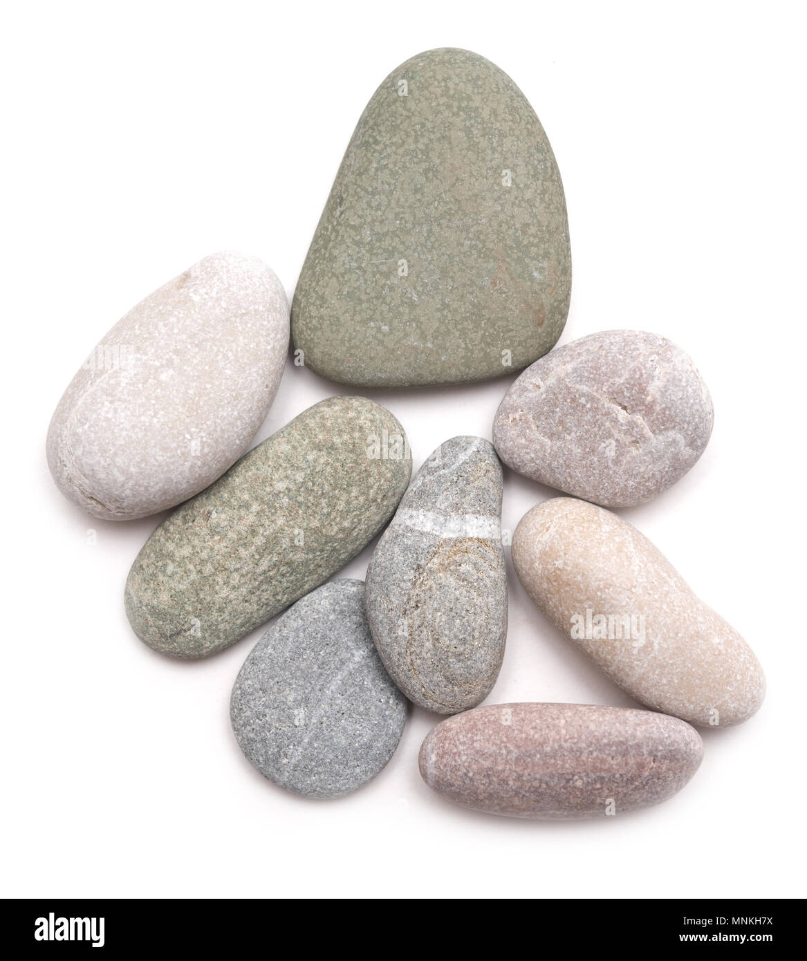 Pebbles on white Banque D'Images
