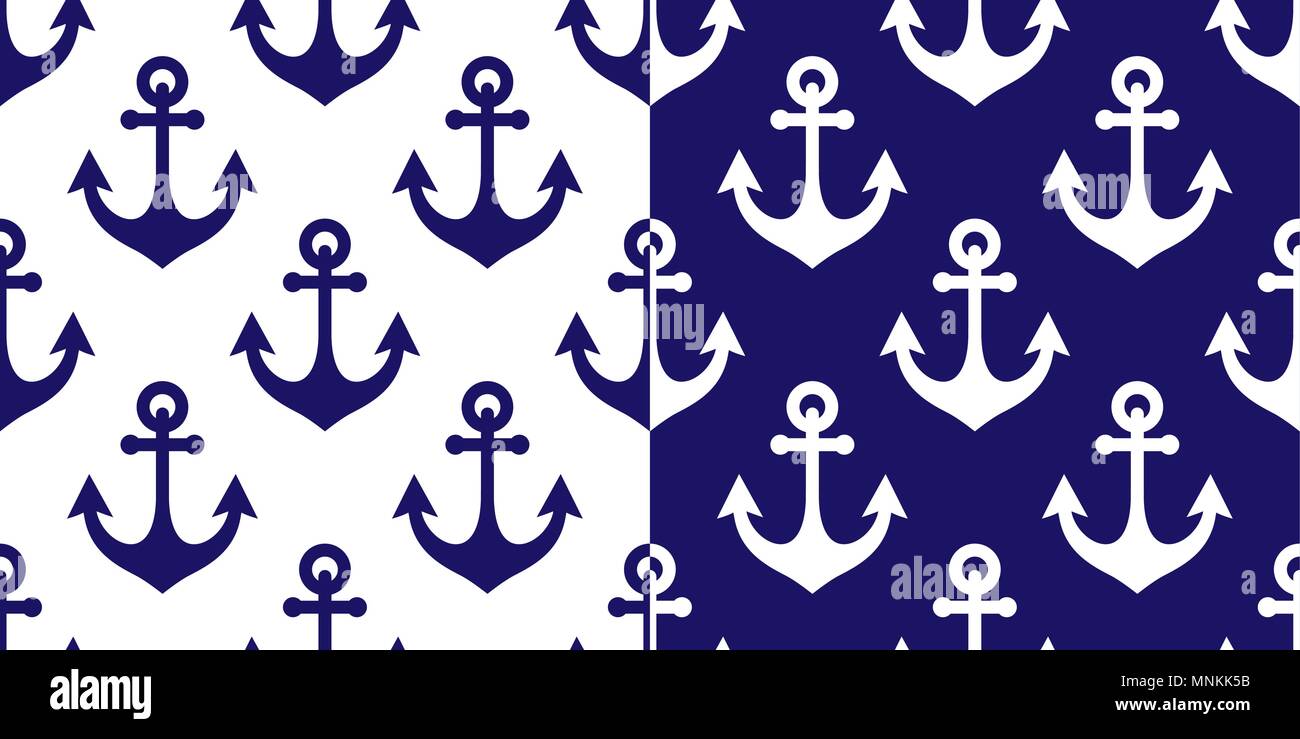 Vecteur d'ancrage motif transparent, bleu marine marines côtières, fond répétitif ou papier peint design textile Illustration de Vecteur