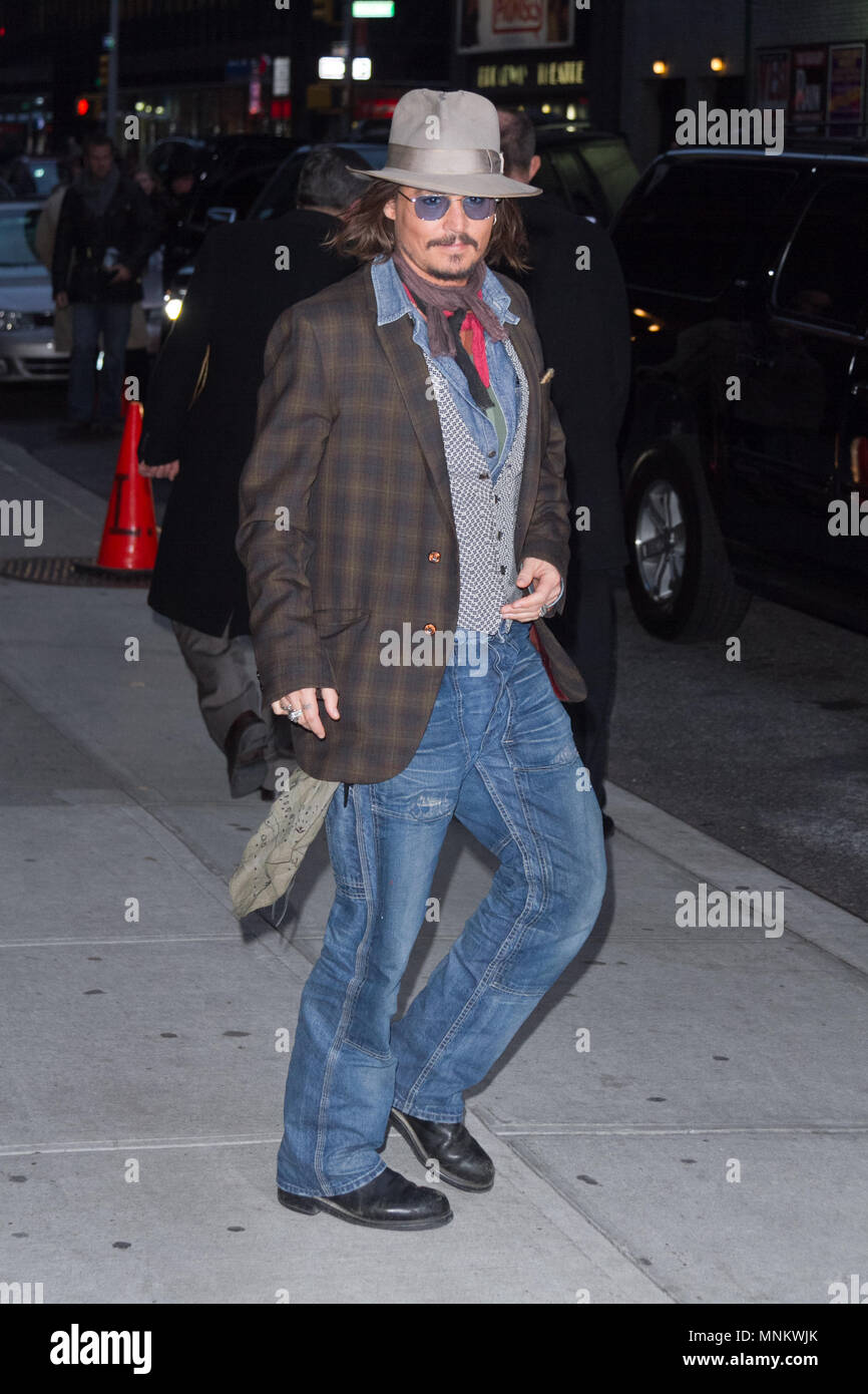 L'acteur Johnny Depp visite le 'Late Show With David Letterman' ruban au Ed Sullivan Theater le 7 décembre 2010 à New York. Banque D'Images