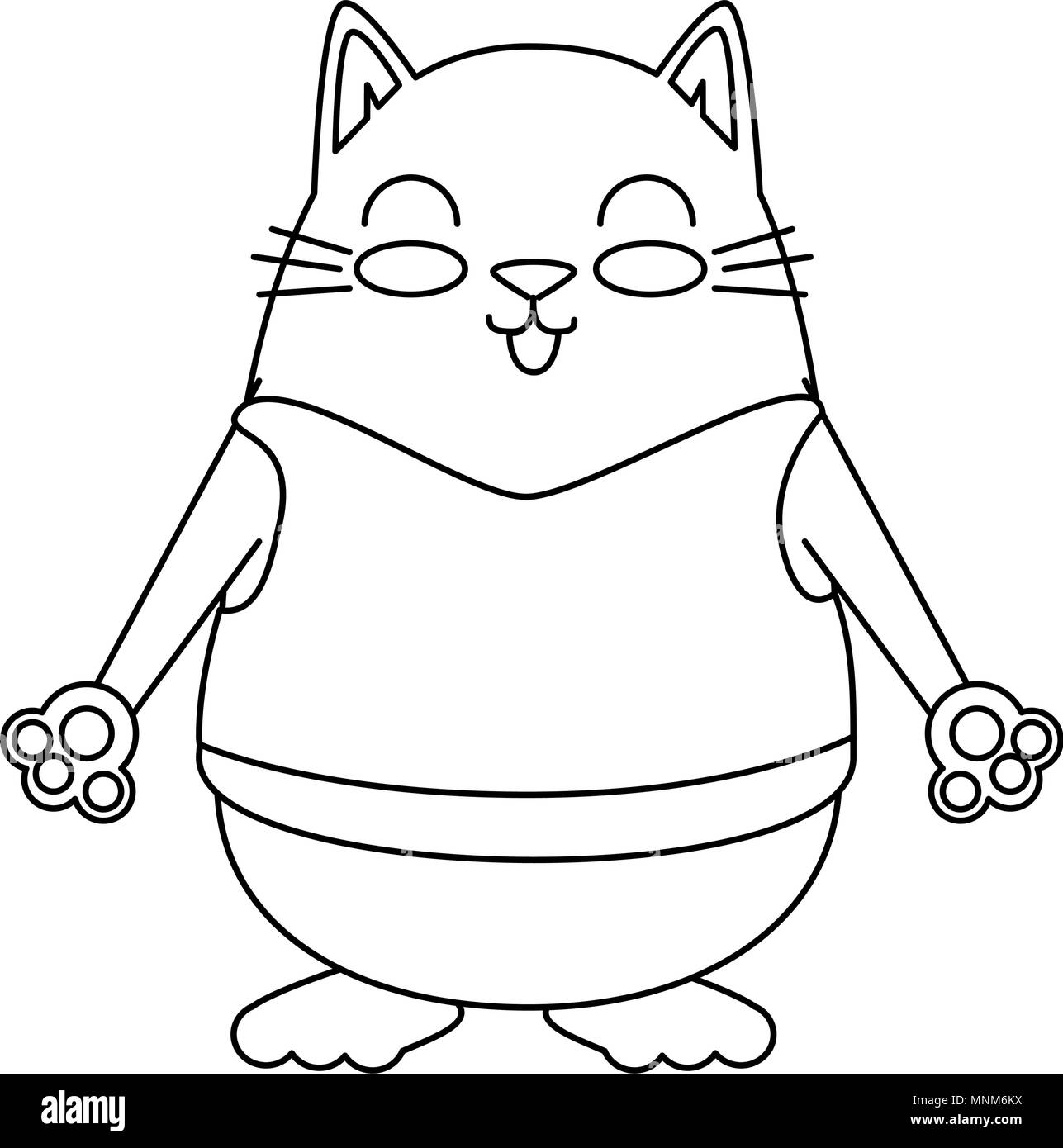 Caractere Adorable Chat Mignon Femelle Image Vectorielle Stock Alamy