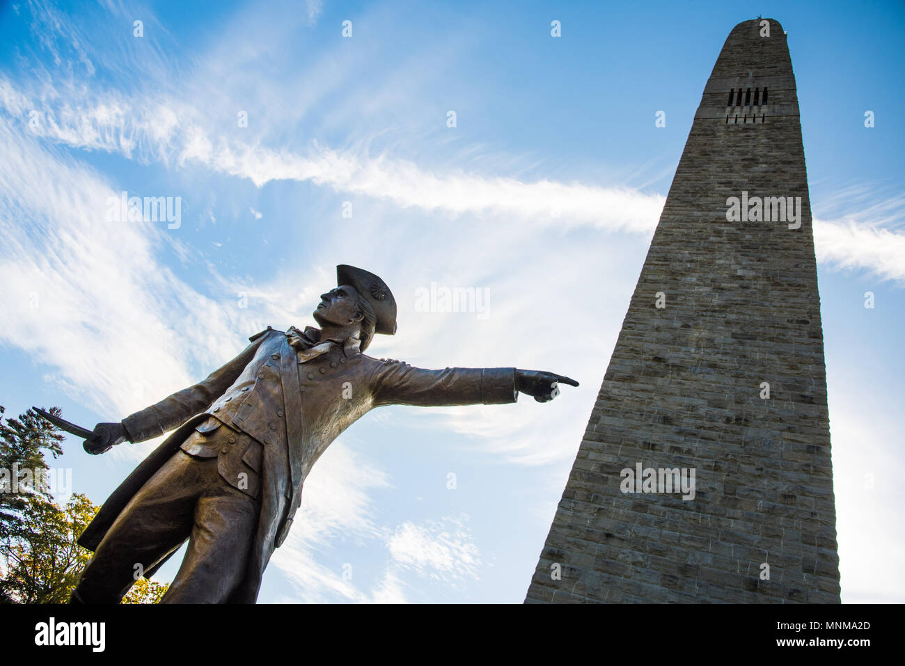 Monument de la bataille de Bennington obélisque situé au 15 Monument Circle, à Bennington, Vermont, United States. Banque D'Images