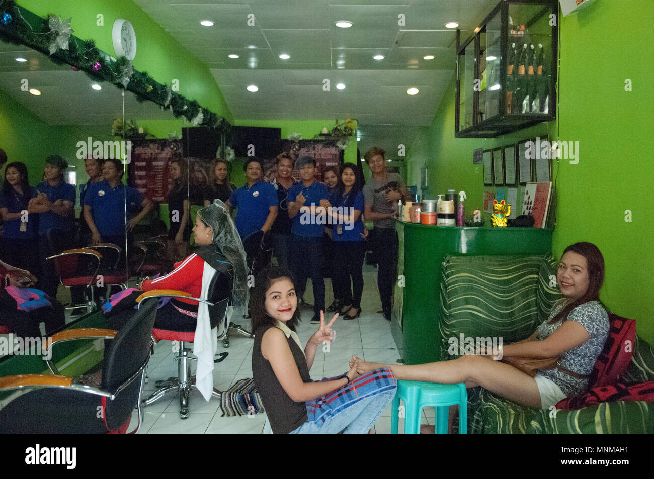 Salon de coiffure, Malaybalay, Bukidnon, Philippines Banque D'Images