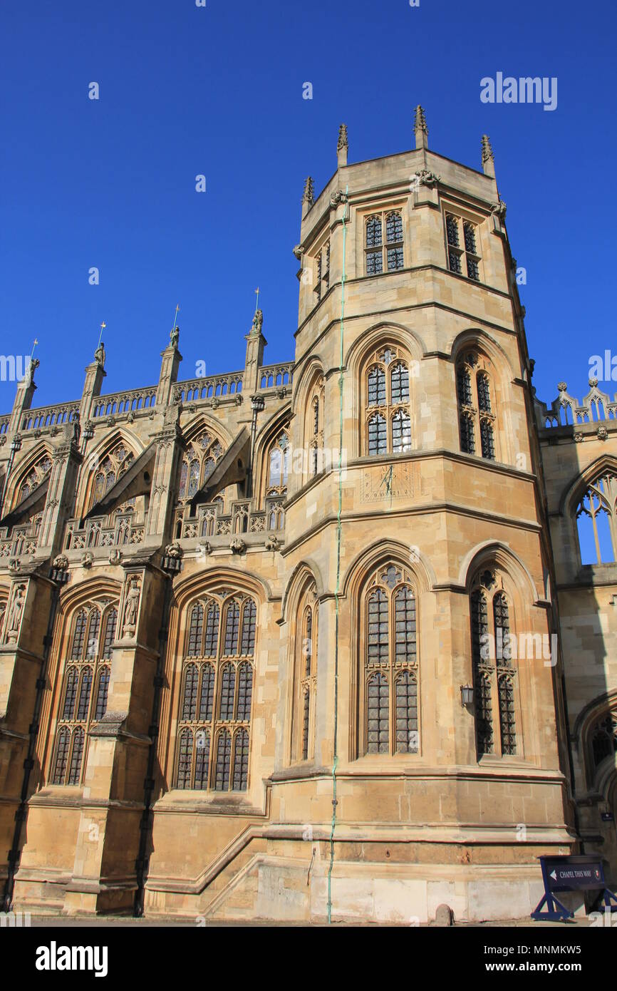24 février 2018, UK, Windsor : la Chapelle St George, où le prince Harry et Meghan Markle sont mis à se marier le 19 mai 2018. La chapelle est de style gothique tardif situé dans le parc du château de Windsor. Photo : afp/Kusidlo Silvia Banque D'Images