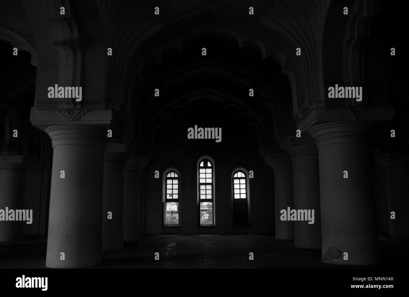 Ombre à Thriumala Nayakar Palace, Madurai, Inde Banque D'Images