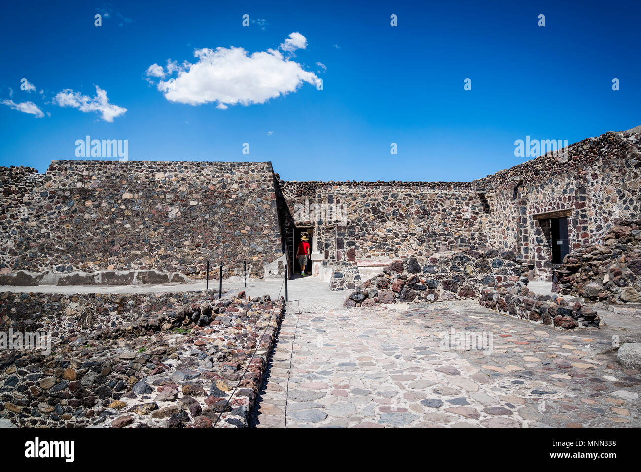 Palais de Quetzalpapálotl, Teotihuacan, l'ancienne ville pré-colombienne et un complexe archéologique au nord-est de la ville de Mexico, Mexique Banque D'Images