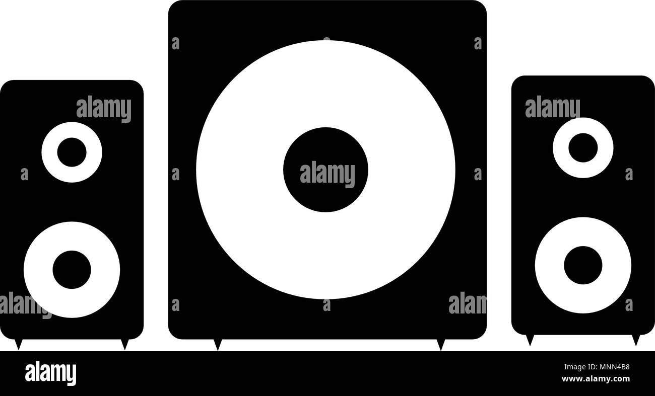 Un Jeu De Haut Parleurs Avec Woofer Sur Fond Blanc Le Son Stereo Icone Symbole Dessin Vectoriel Image Vectorielle Stock Alamy
