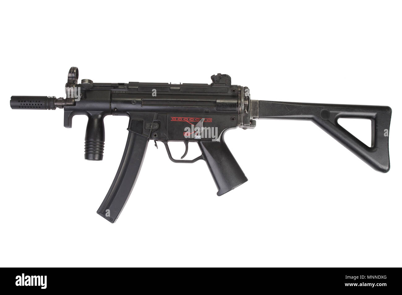 Mitraillette MP5 isolated on white Banque D'Images