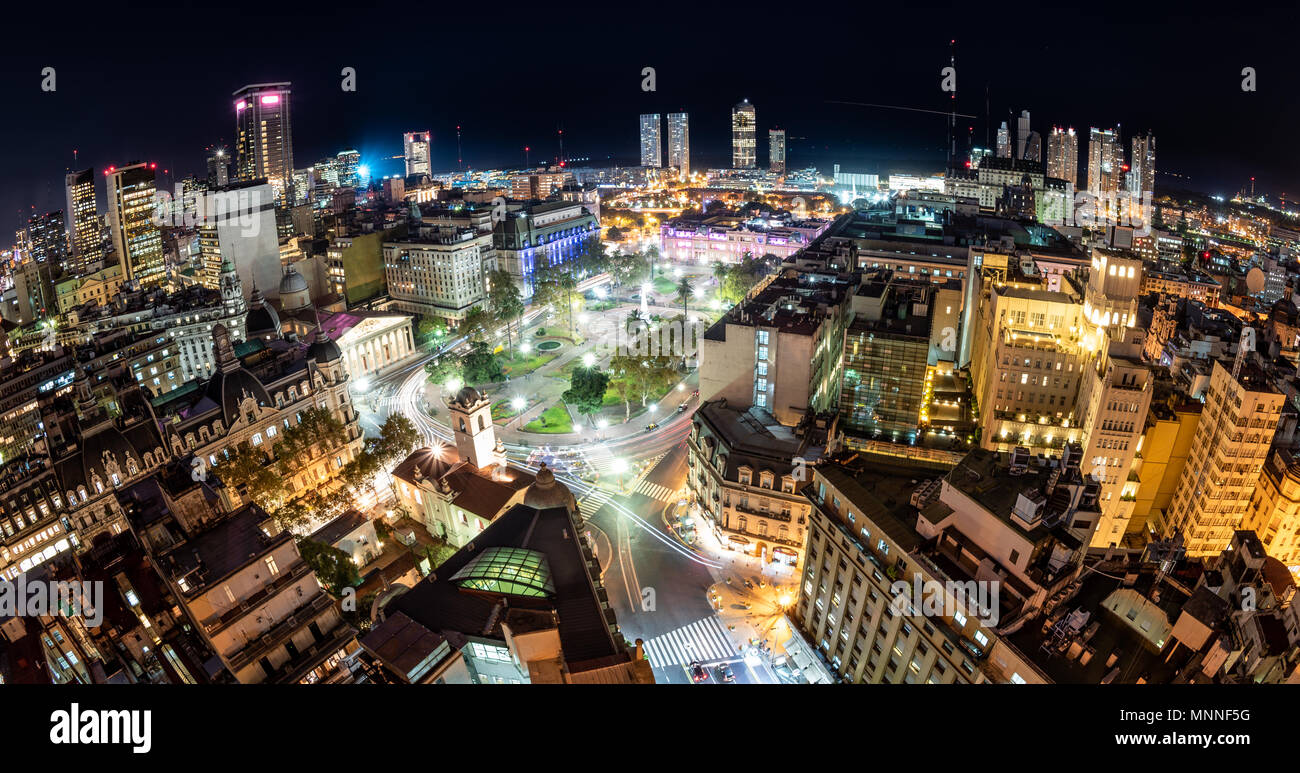 Ville de Buenos Aires dans la nuit Banque D'Images