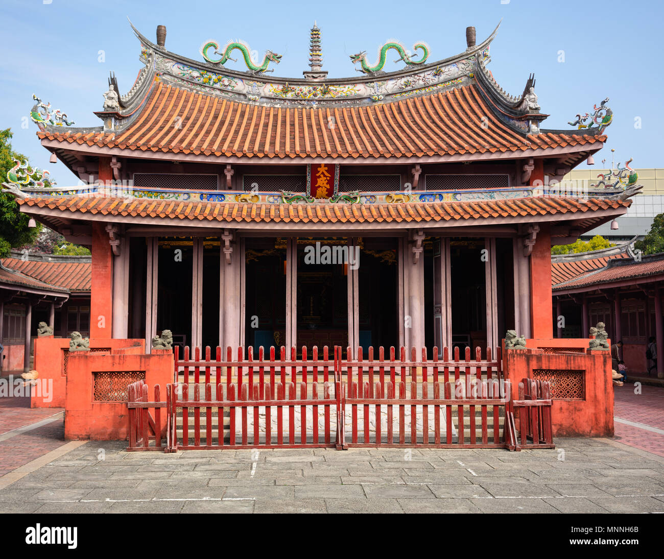 Vue avant du temple de Taiwan dans Tainan city Banque D'Images