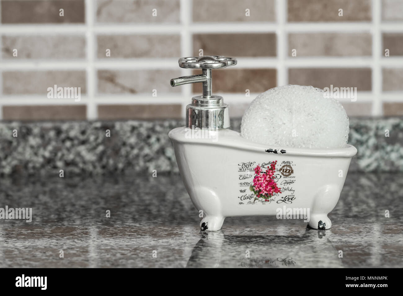 Céramique Décorative mini griffe pied baignoire porte savon avec éponge de  bain Photo Stock - Alamy
