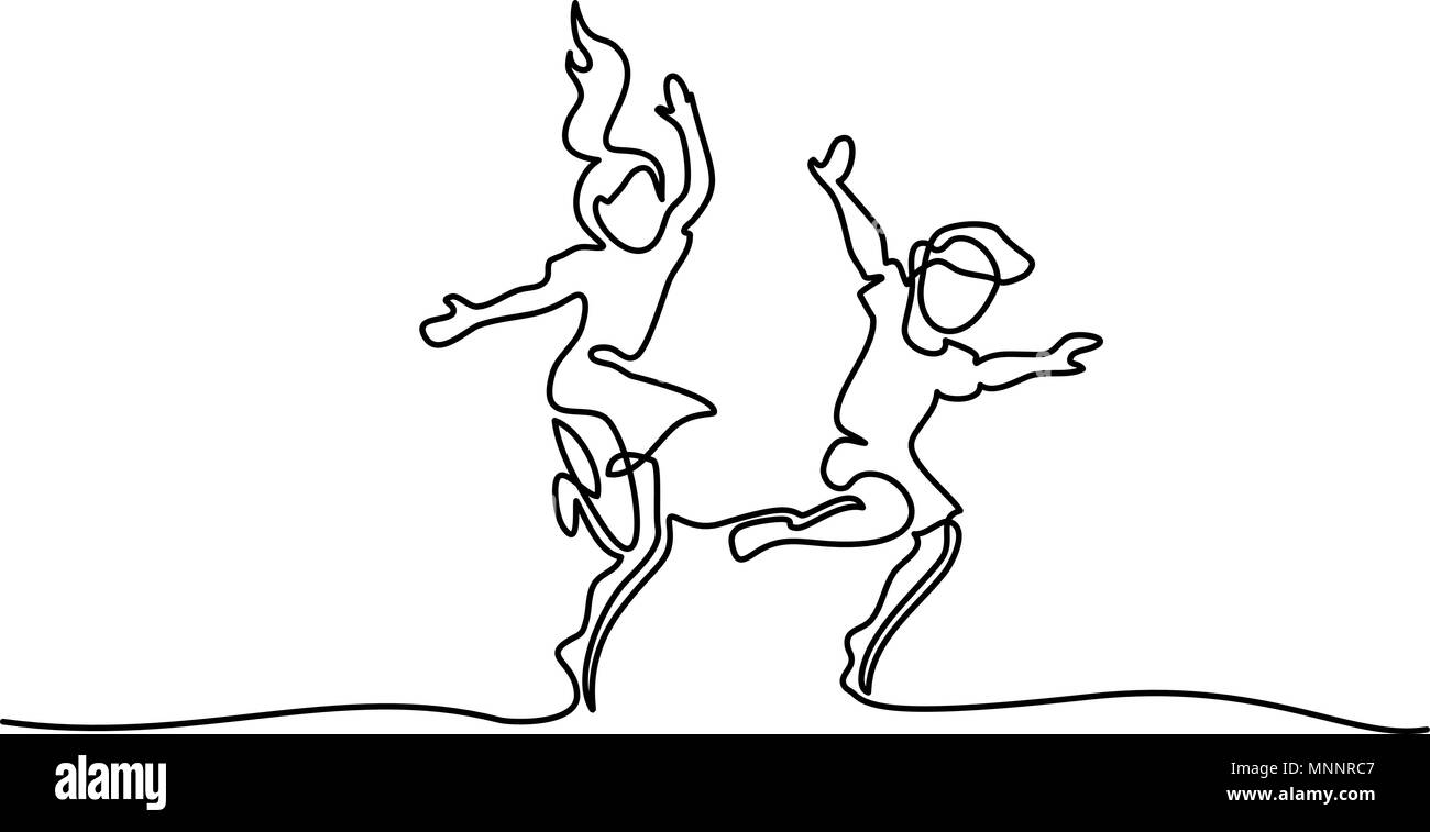 Danse Enfants heureux Illustration de Vecteur