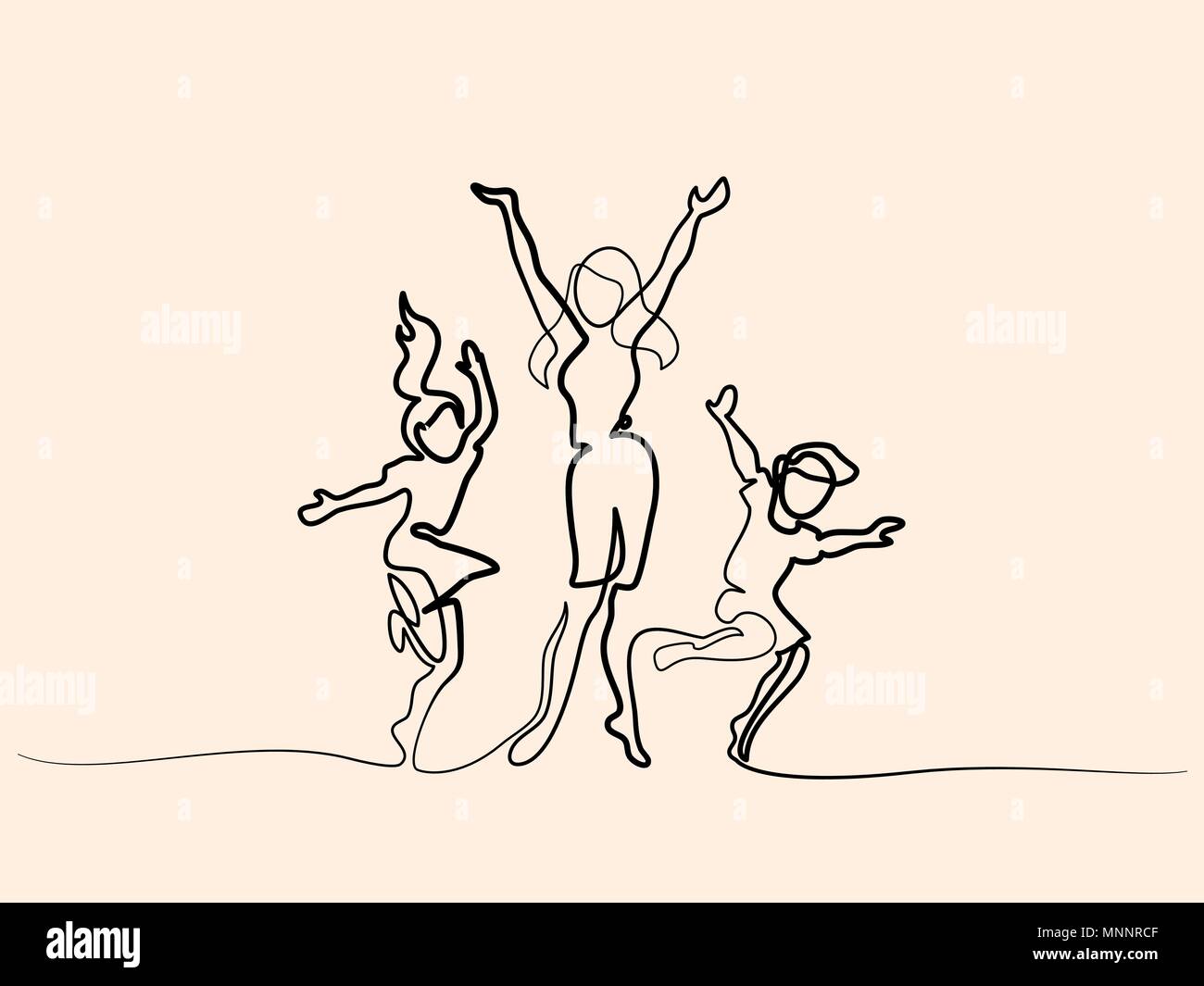 Heureuse fête danse avec les enfants Illustration de Vecteur