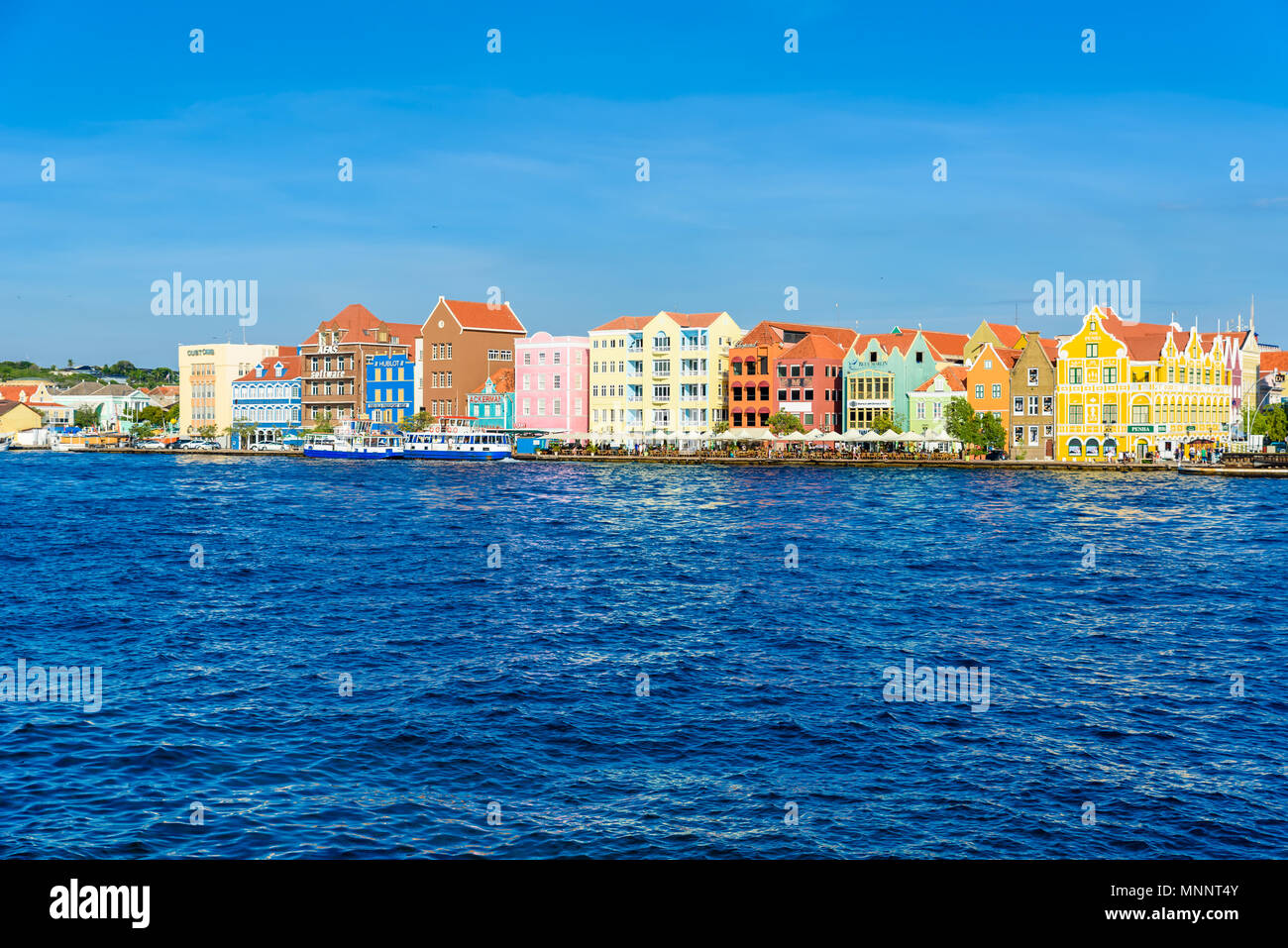 Vue Du Centre De Willemstad. Le Curaçao, Antilles Néerlandaises Image stock - Image du aérien