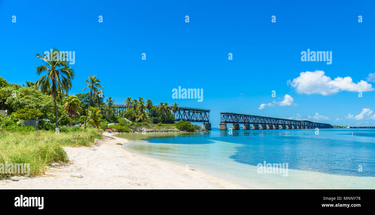 Bahia Honda State Park - Calusa Beach, Florida Keys - côte tropicale avec plages Paradise - USA Banque D'Images