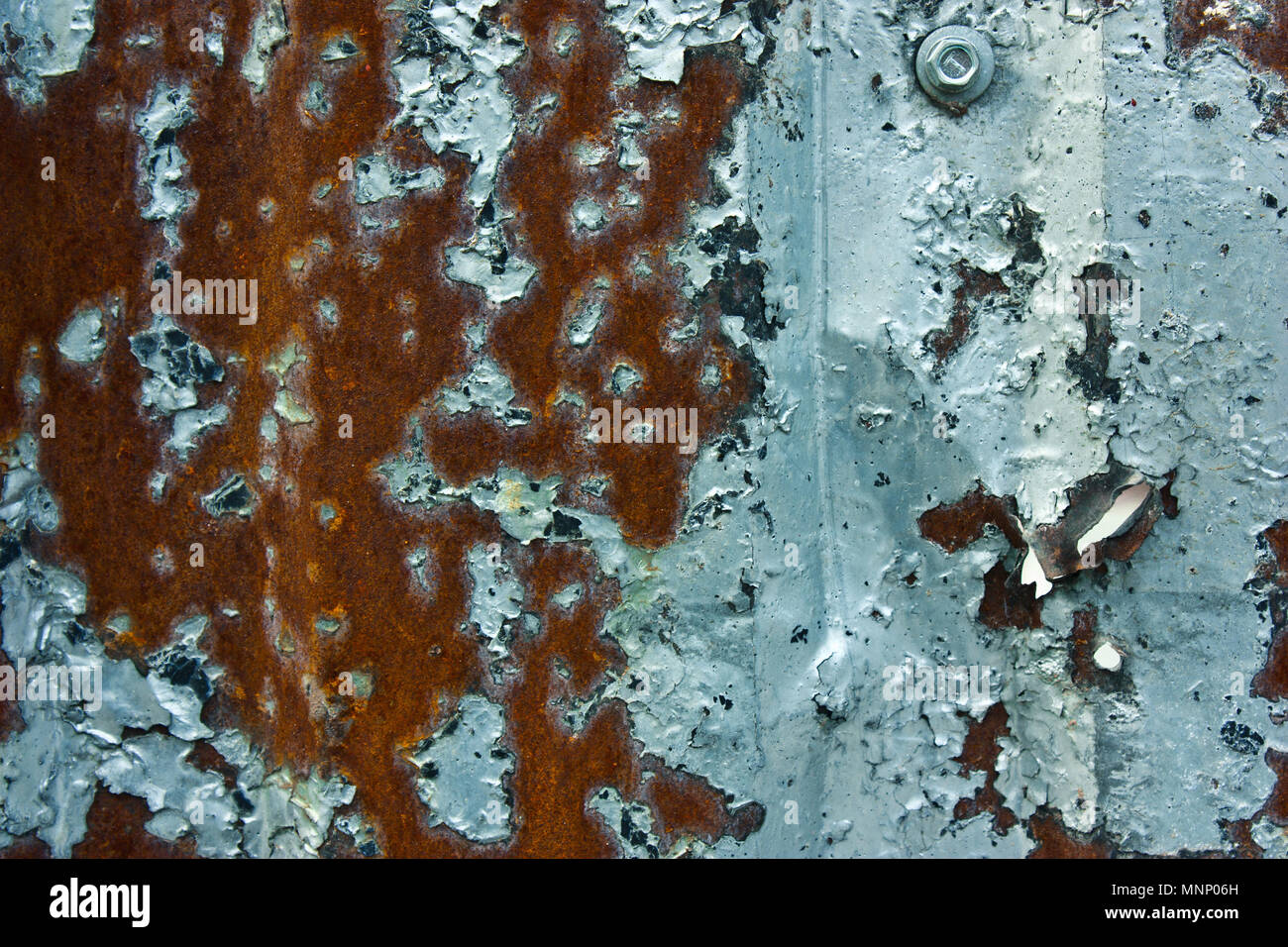 Grunge fond gris aluminium bleu texture et la rouille, mur de clôture, Banque D'Images
