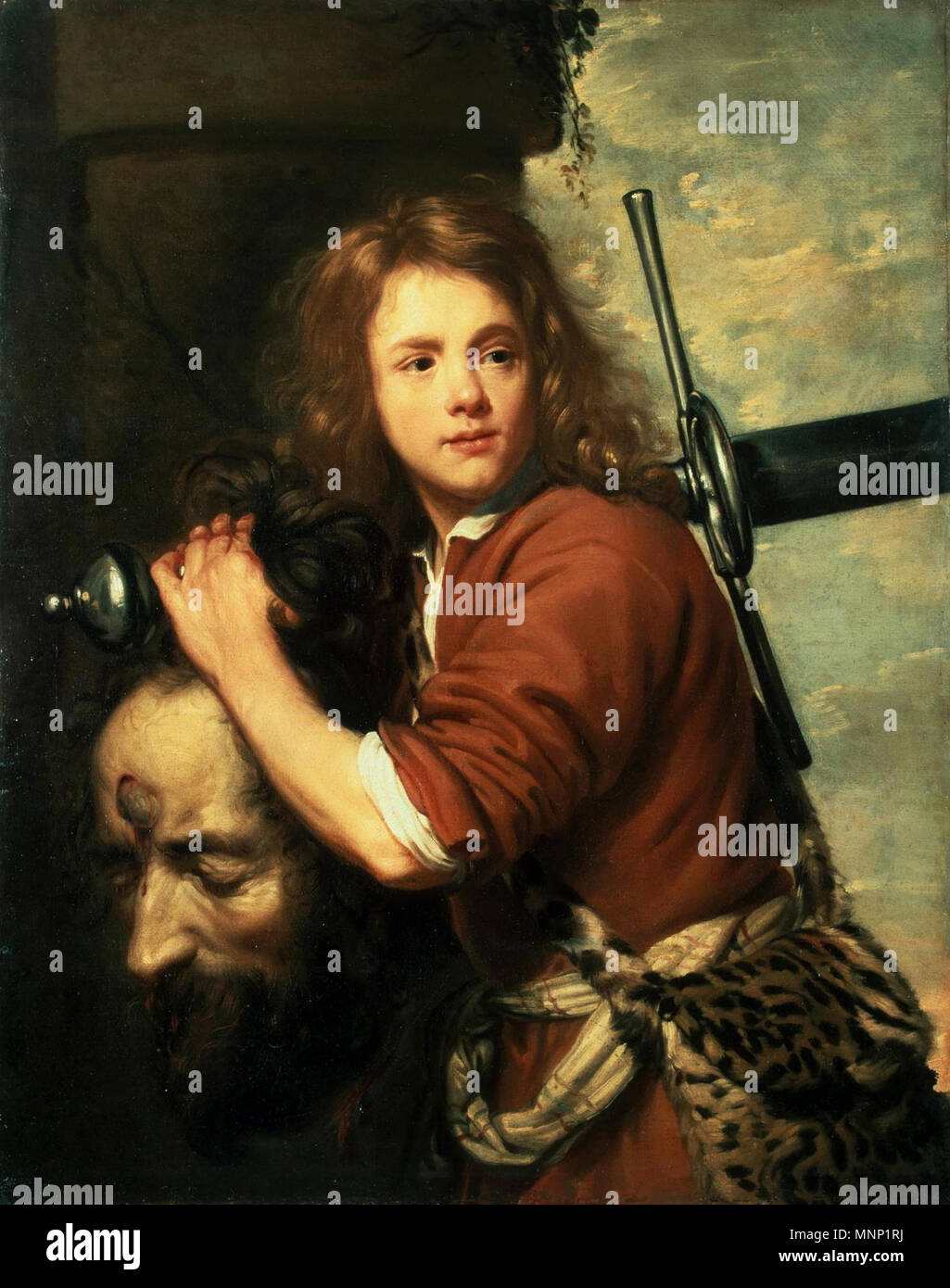 David avec la tête de Goliath, 1648. 943 Oost l'Aîné, Jacob van - David avec la tête de Goliath - 1648 Banque D'Images