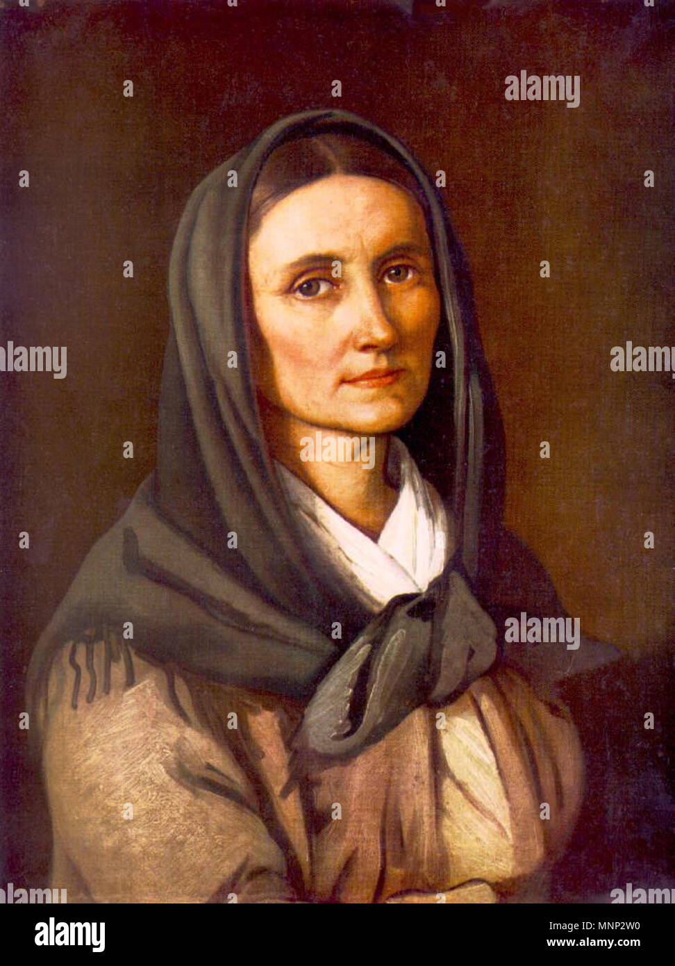 Portrait de Mère de l'artiste . Karolina Salkovics (1802-1856) . Au début des années 1850. 947 Orlai-anyam Banque D'Images