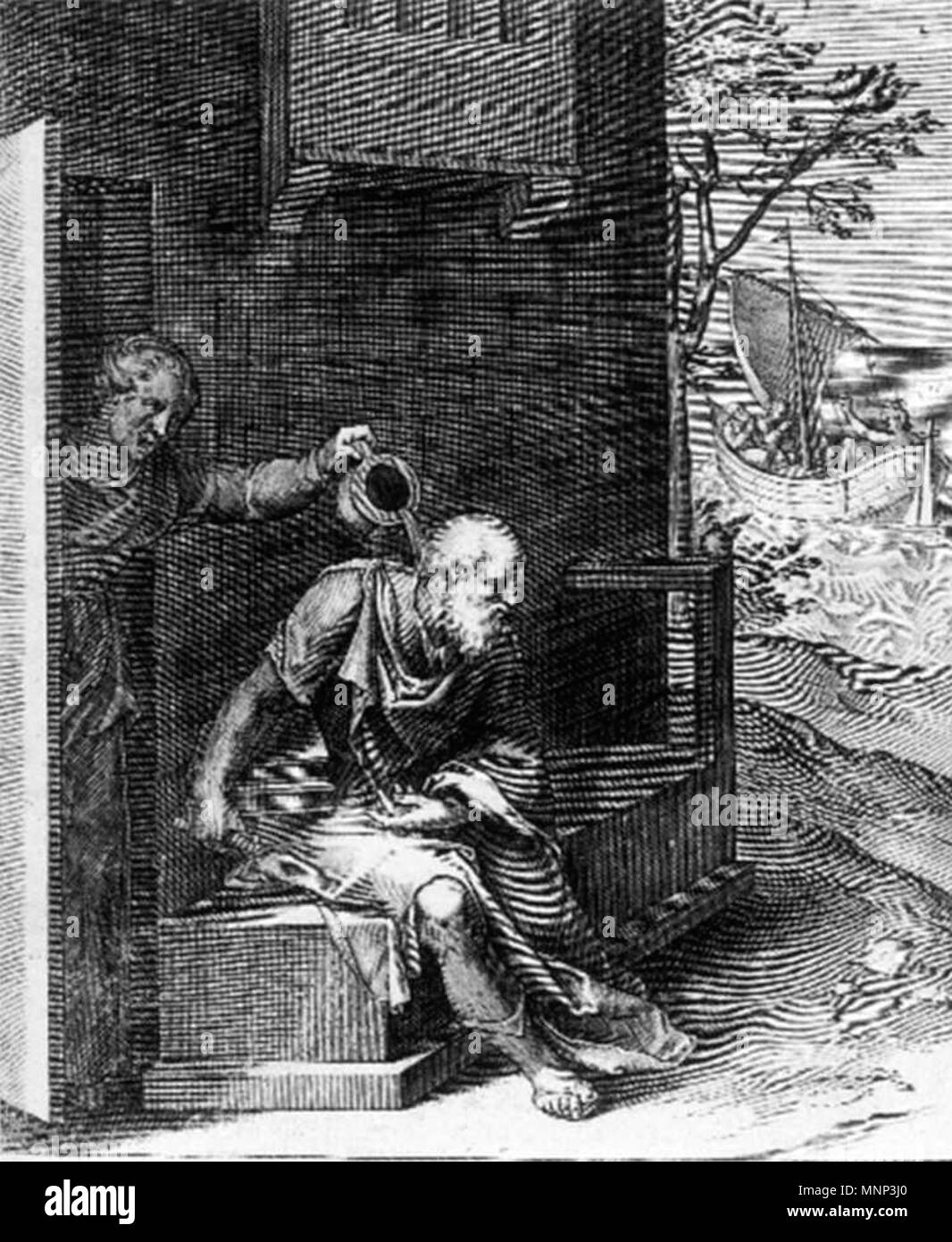 Xantippe arrosant Socrate 1607. 949 Otto van Veen - Xantippe arrosant Socrates - WGA24347 Banque D'Images