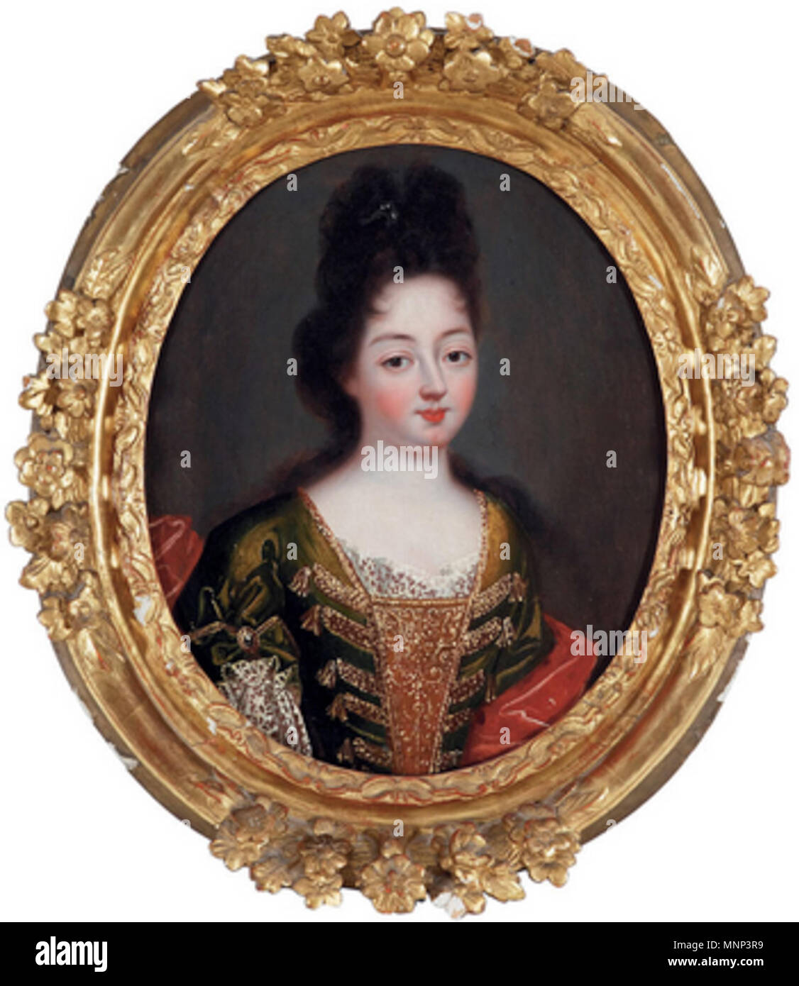 Ovale 950 portrait de Louise Françoise de Bourbon, Duchesse de Bourbon (fille de Louis XIV) par un artiste inconnu Banque D'Images