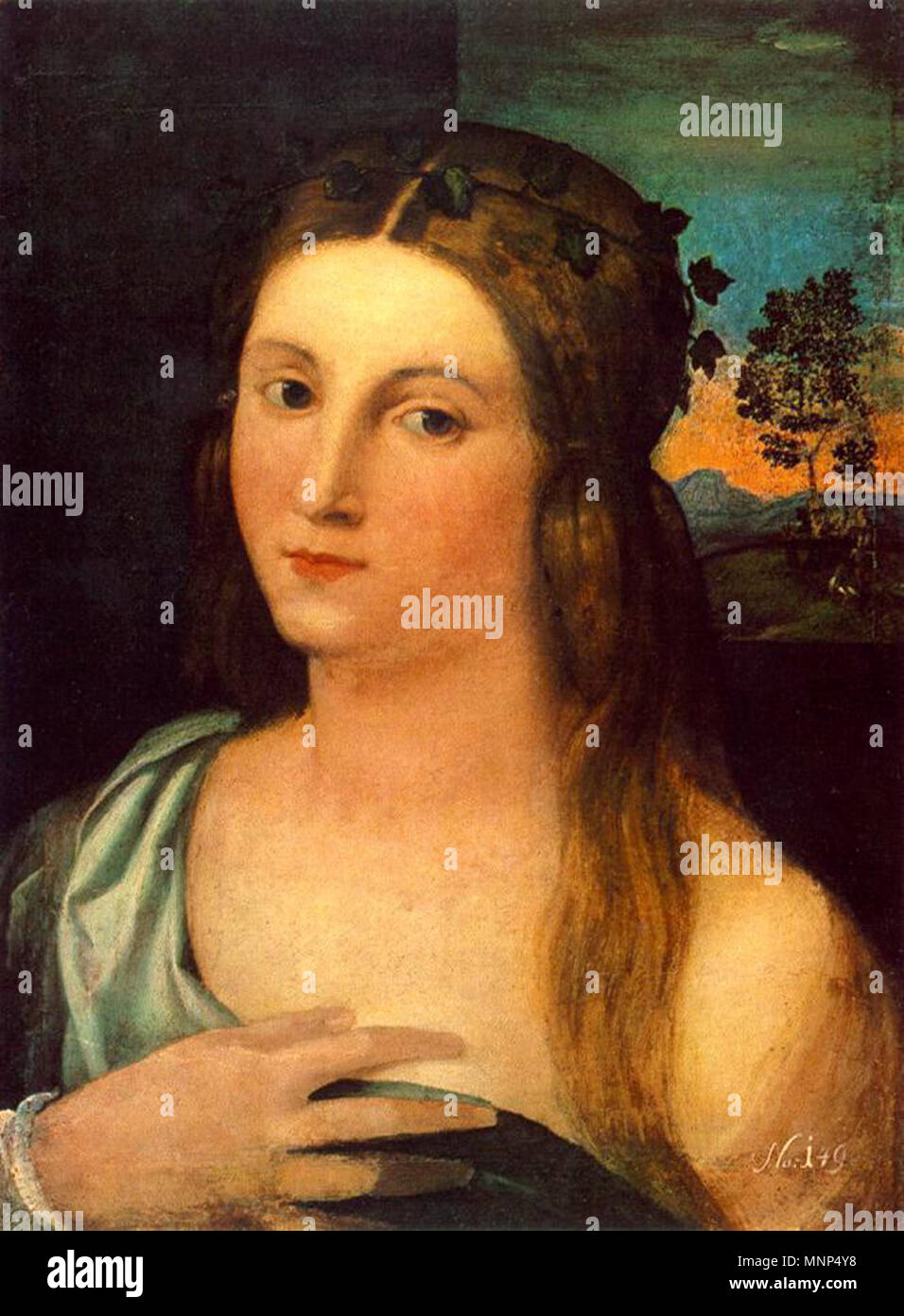 Portrait d'une jeune femme, première moitié du 16e siècle. 956 Palma Vecchio Banque D'Images