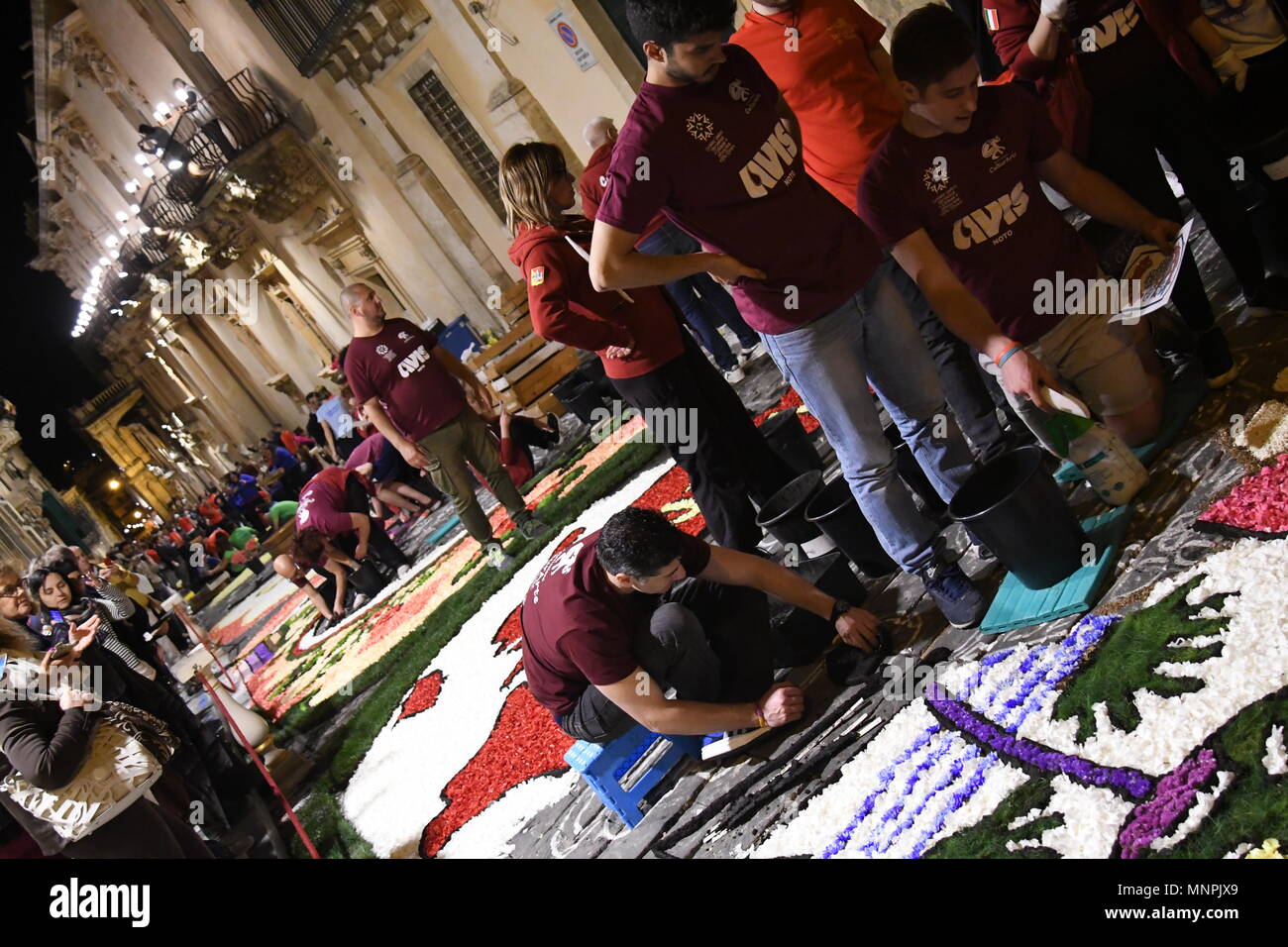 L'Infiorata Noto 2018 dédié à la Chine Banque D'Images