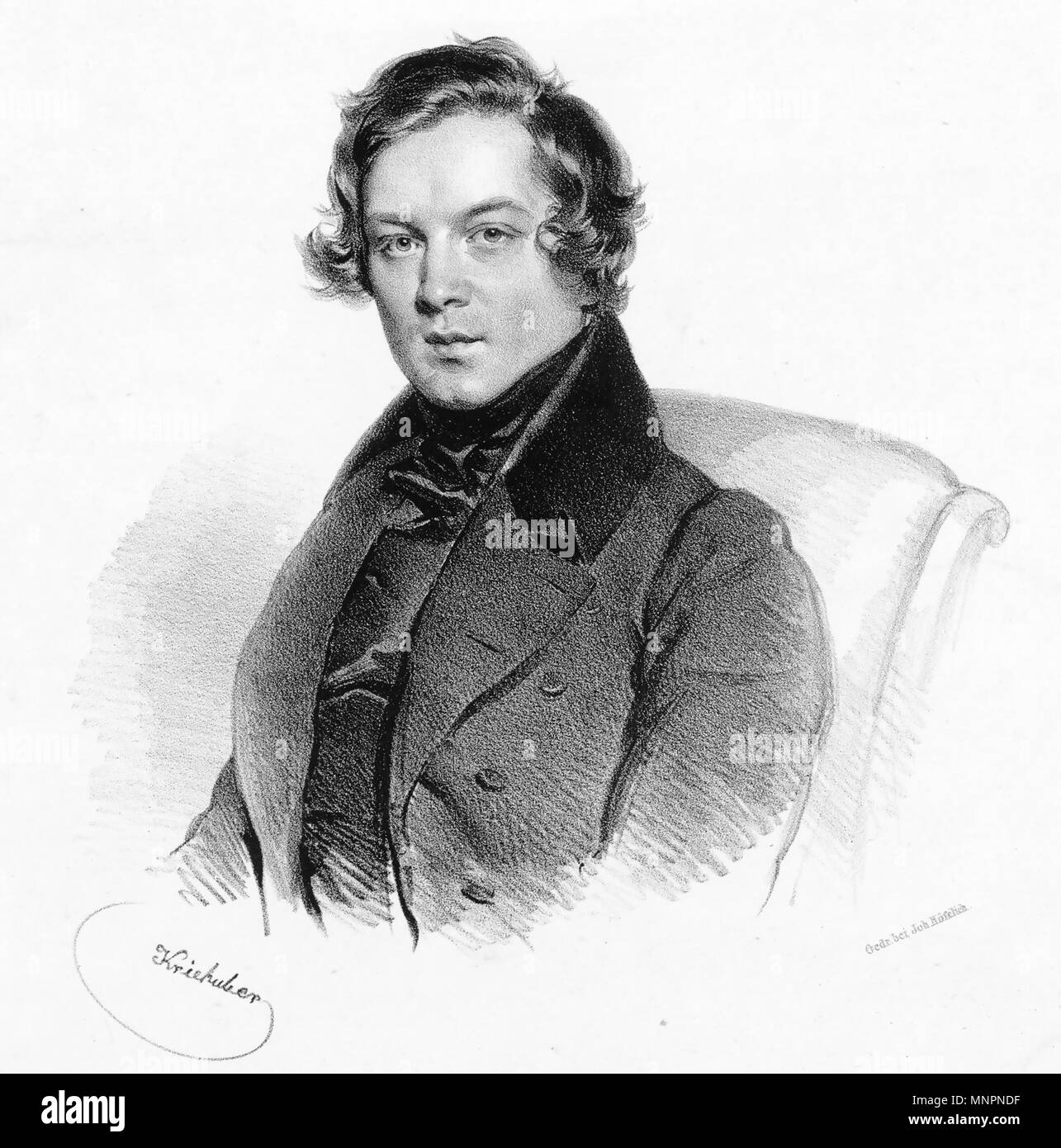 ROBERT Schumann (1810-1856), compositeur et pianiste allemand Banque D'Images