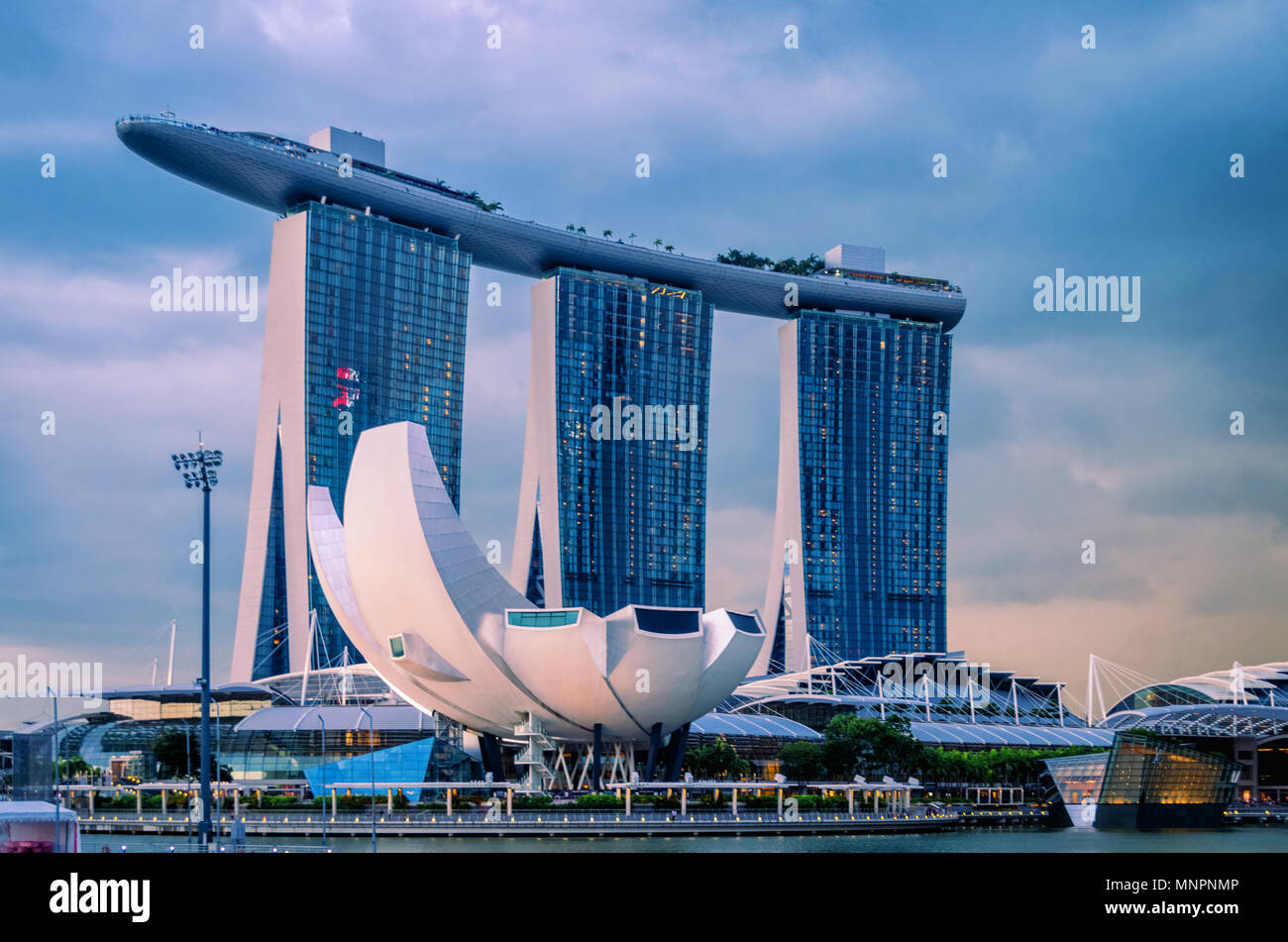 Vue de Marina Bay Sands, Marina Bay, Singapour Banque D'Images